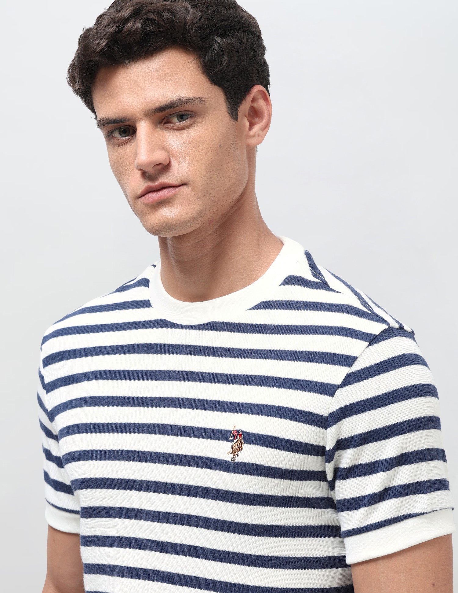 Horizontal Striped Slim Fit T-Shirt Navy - U.S. Polo Assn. India | Large