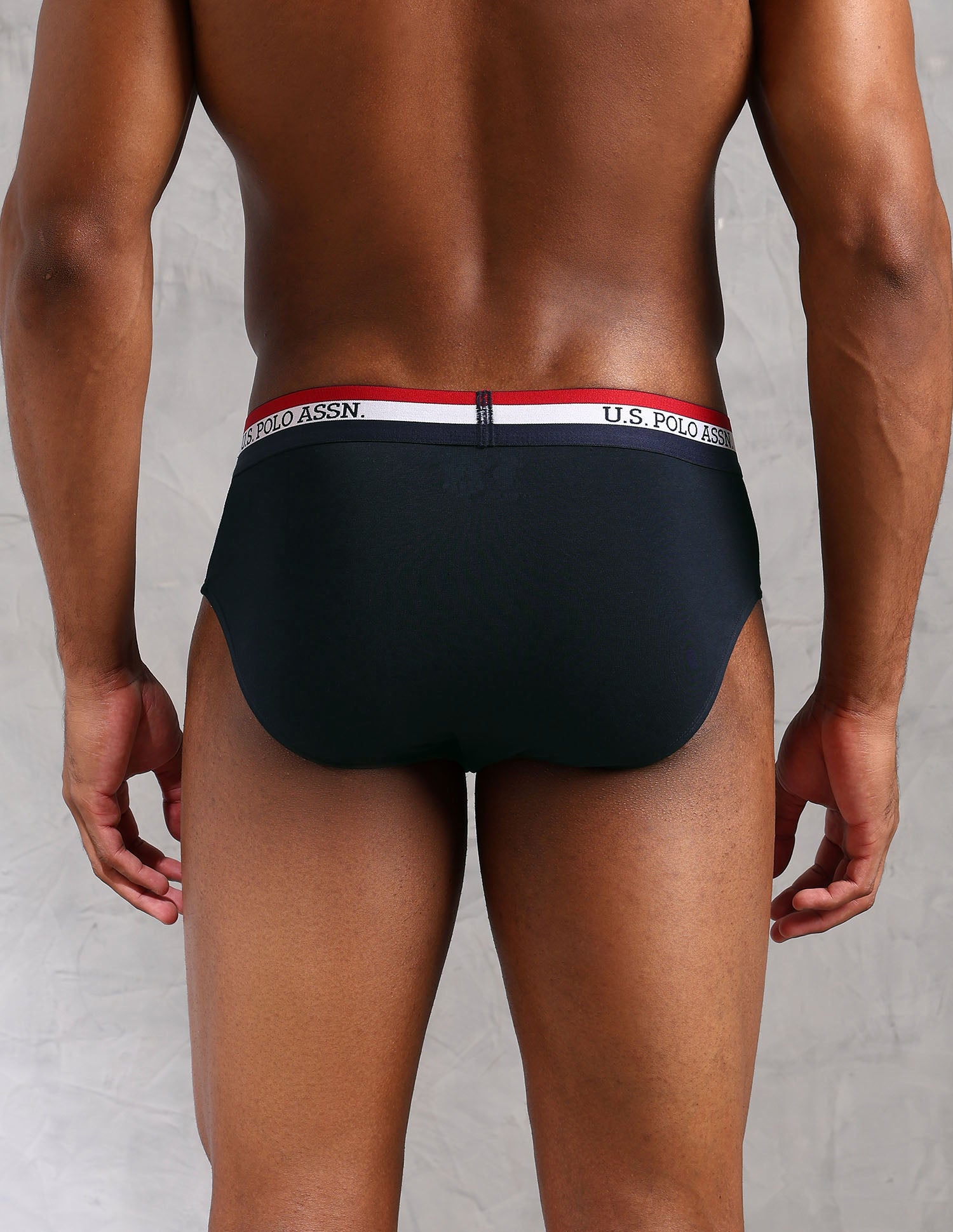 Striped Waistband EB002 Briefs - Pack Of 2 Navy and Iron Gate - U.S. POLO ASSN. | Large