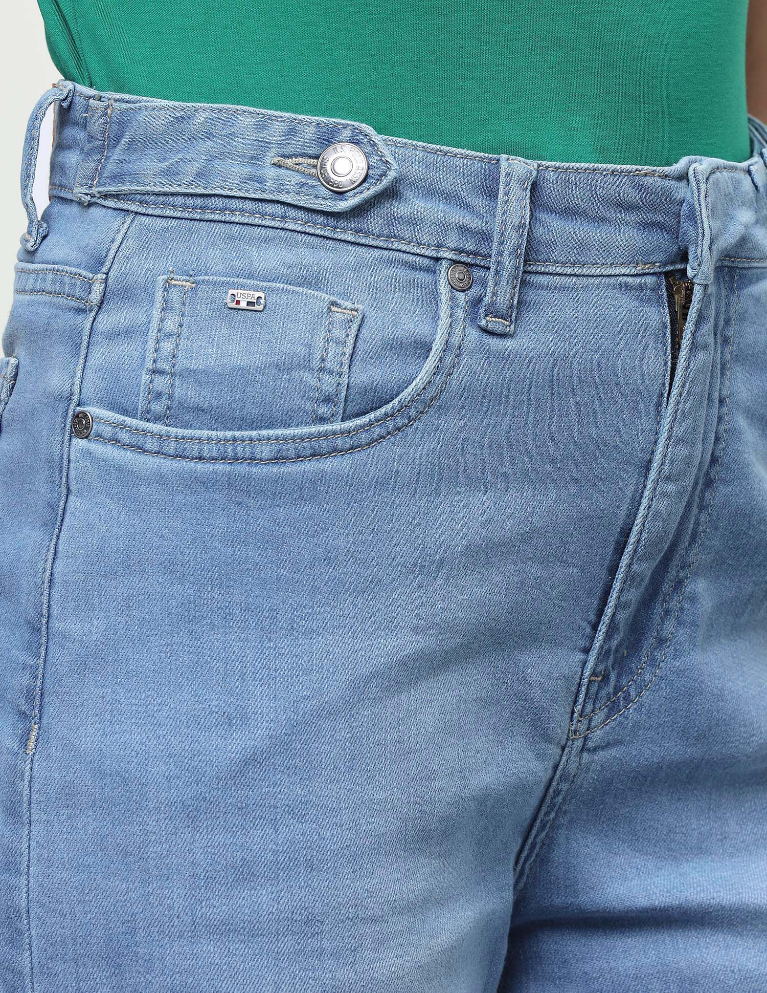 Wide Leg Fit Blue Jeans Light Blue - U.S. Polo Assn. India | Large