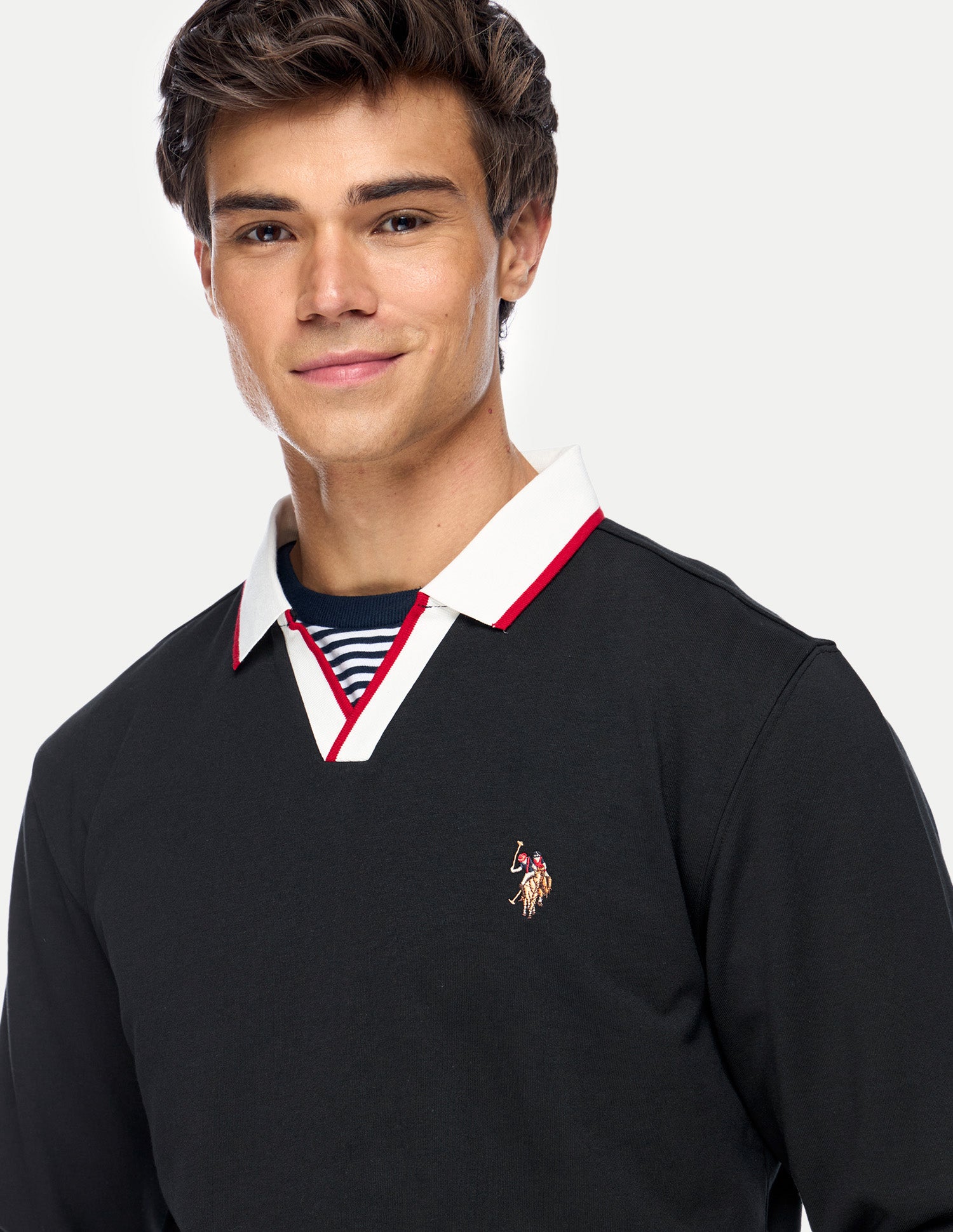 Solid Relaxed Fit Sweatshirt Black - U.S. Polo Assn. India | Large