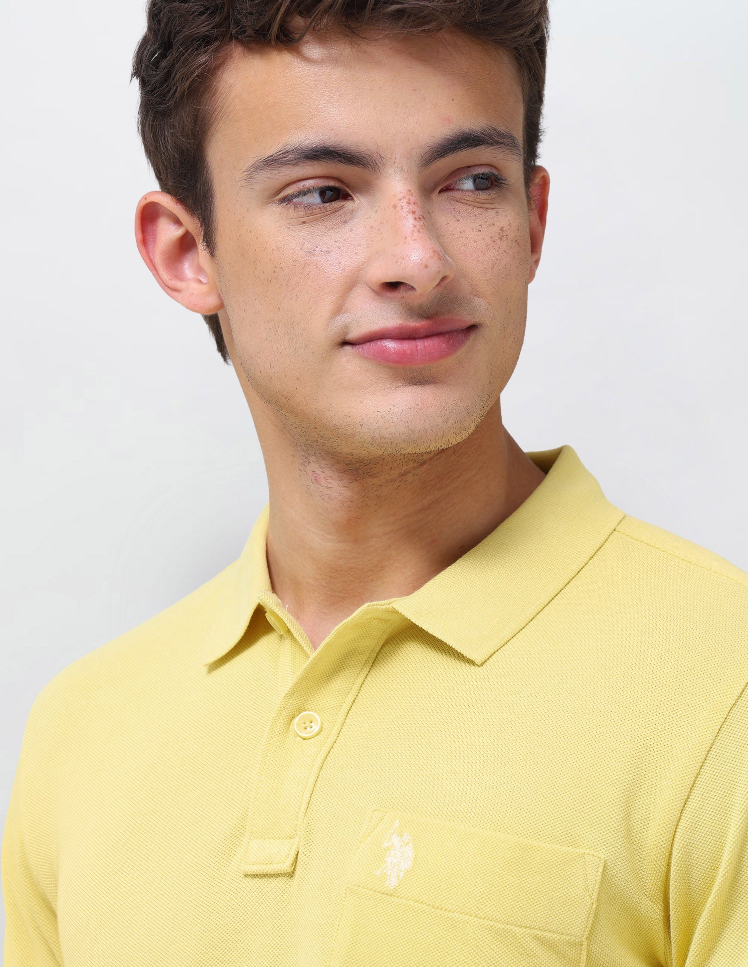 Solid Slim Fit Polo Shirt Yellow - U.S. Polo Assn. India | Large