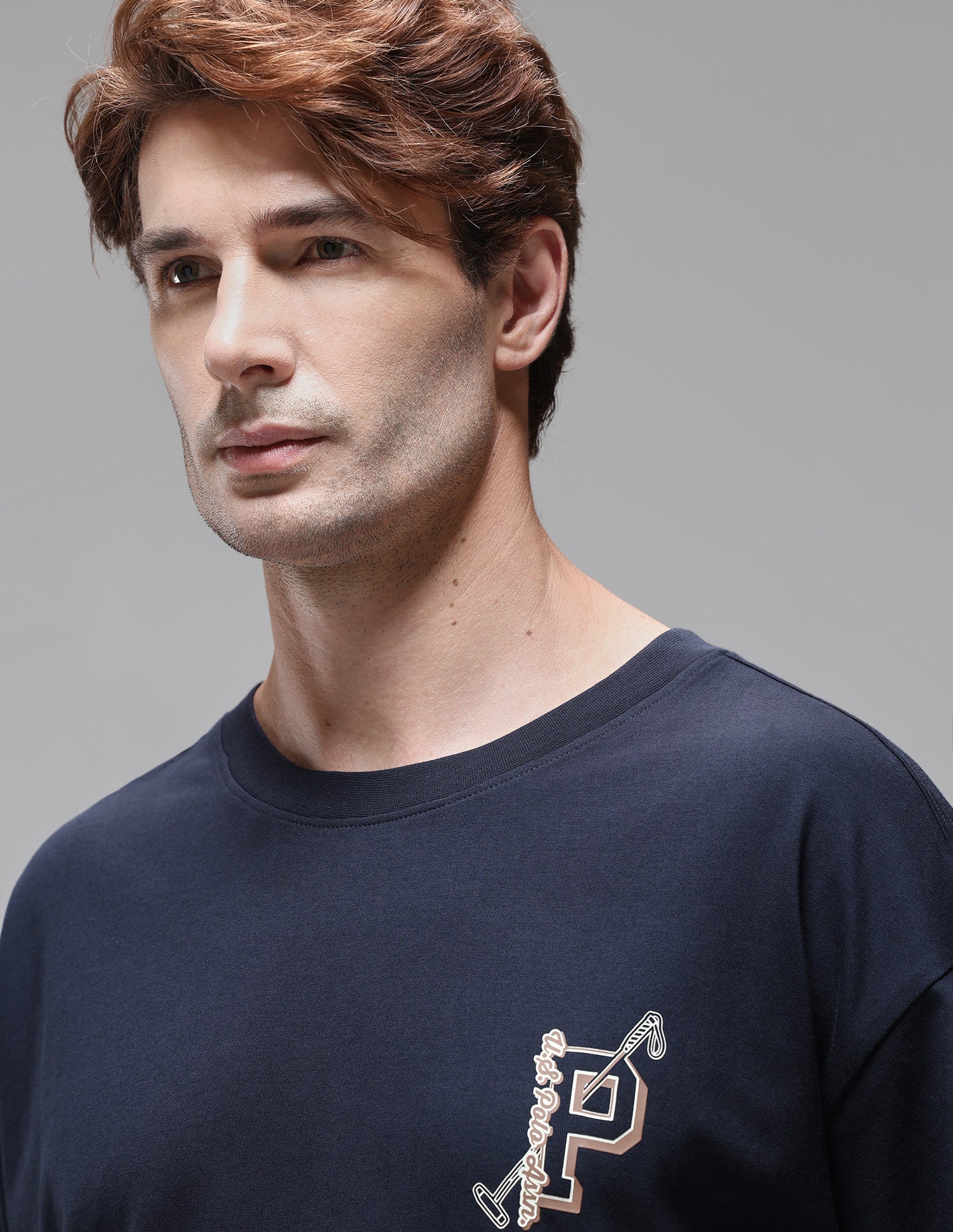 Regular Fit Shape Retention OEE16 Lounge T-Shirt Navy - U.S. Polo Assn. India | Large
