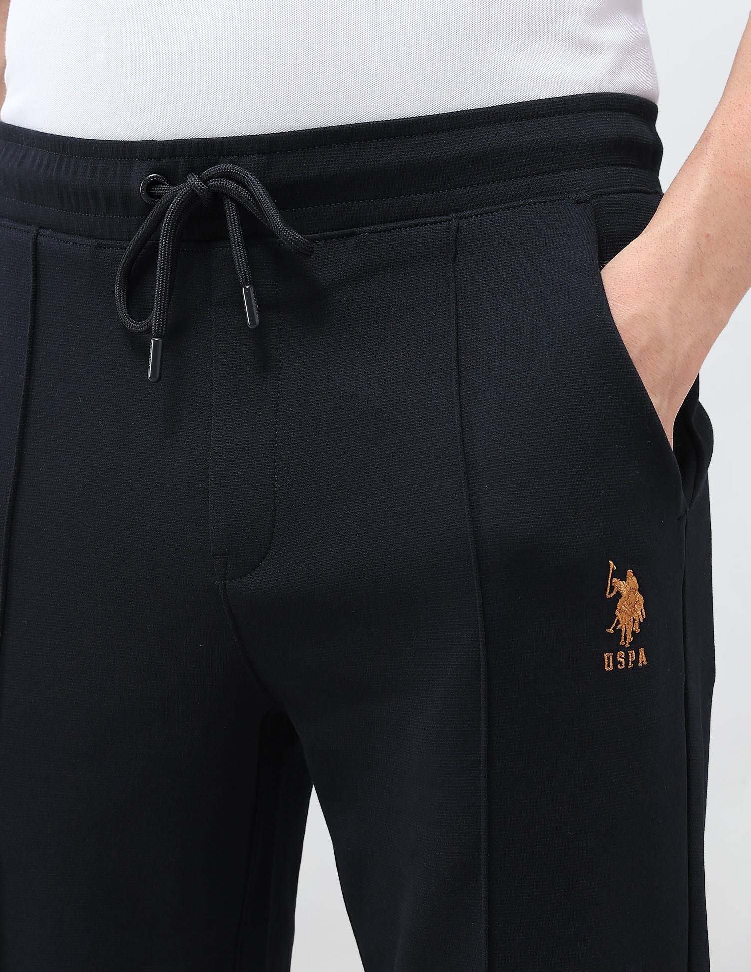 Mid Rise Solid Track Pants Navy - U.S. Polo Assn. India | Large