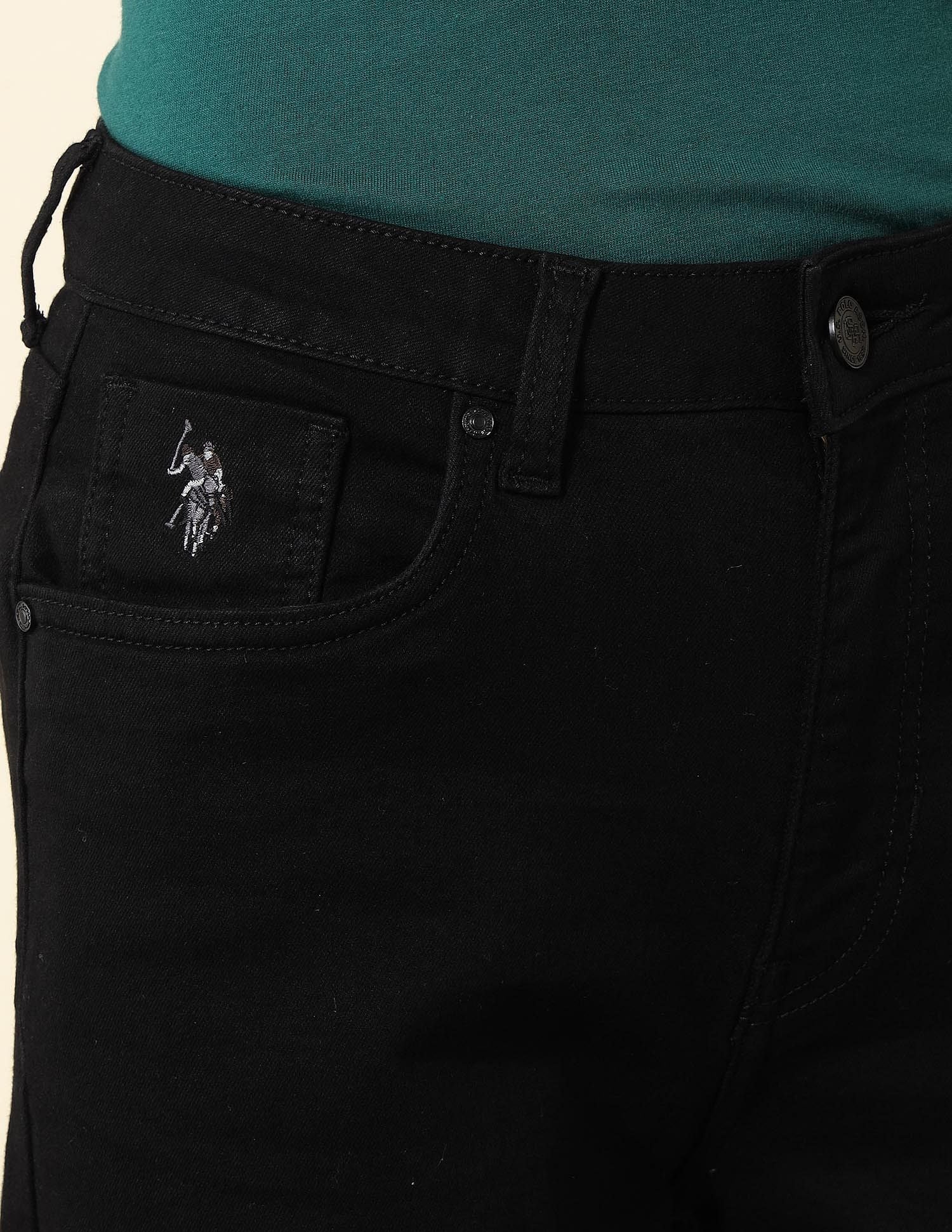 High Rise Super Skinny Fit Jeans Jet Black - U.S. Polo Assn. India | Large