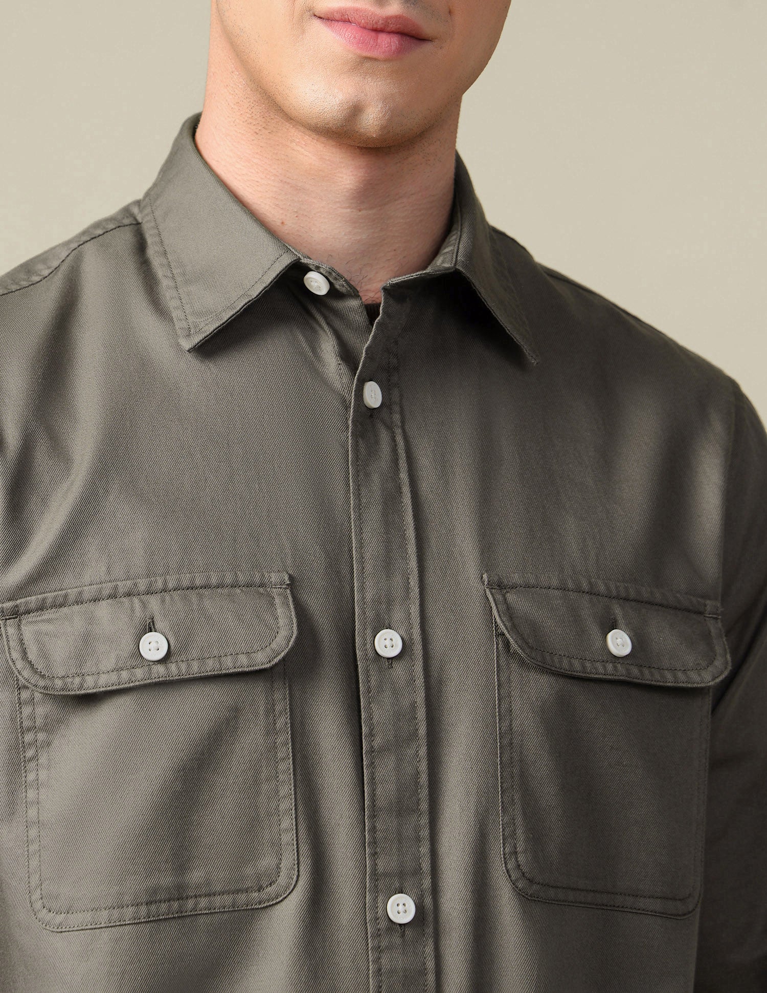 Twill Regular Fit Shirt Brown - U.S. Polo Assn. India | Large