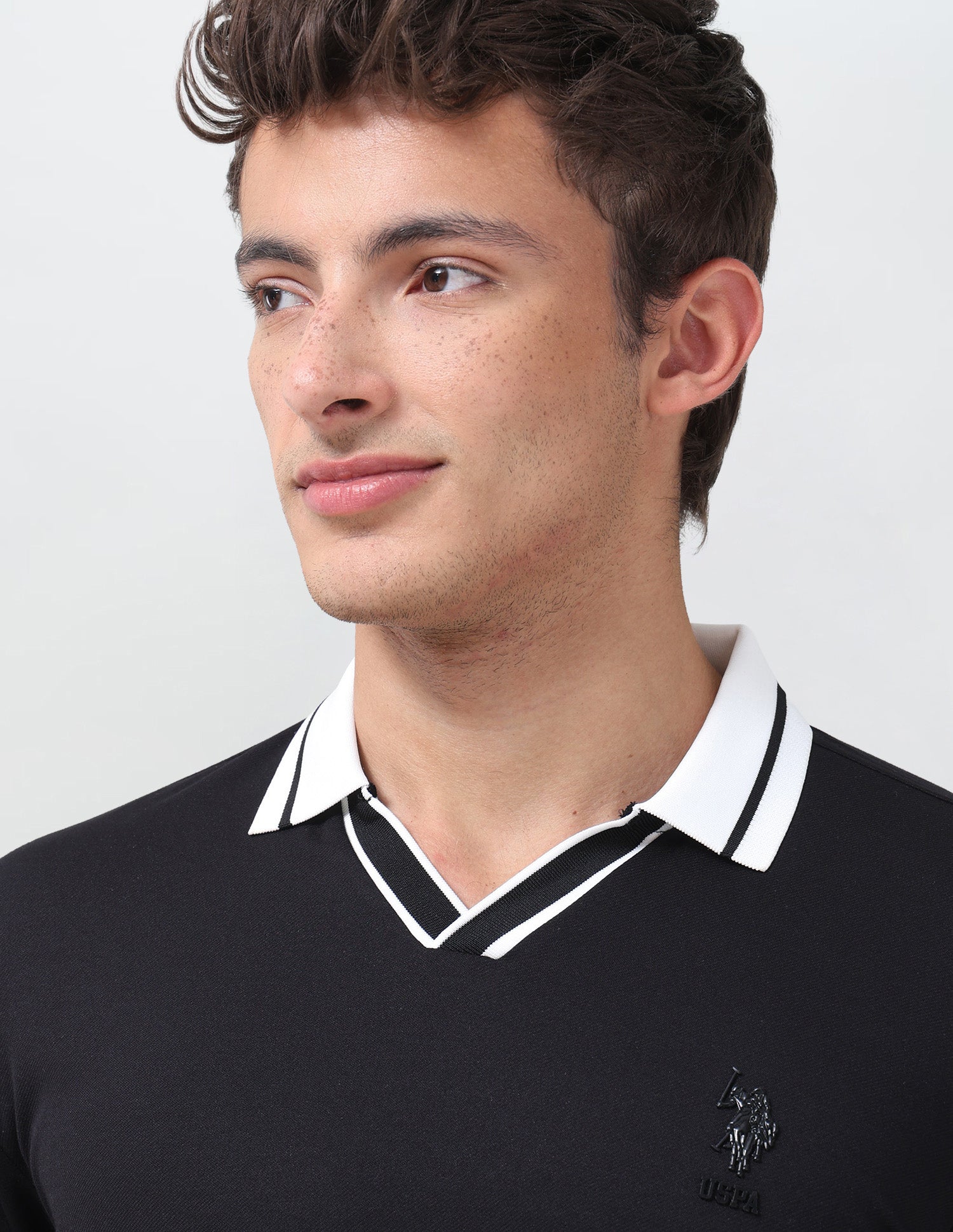 Solid Slim Fit Polo Shirt Black - U.S. Polo Assn. India | Large
