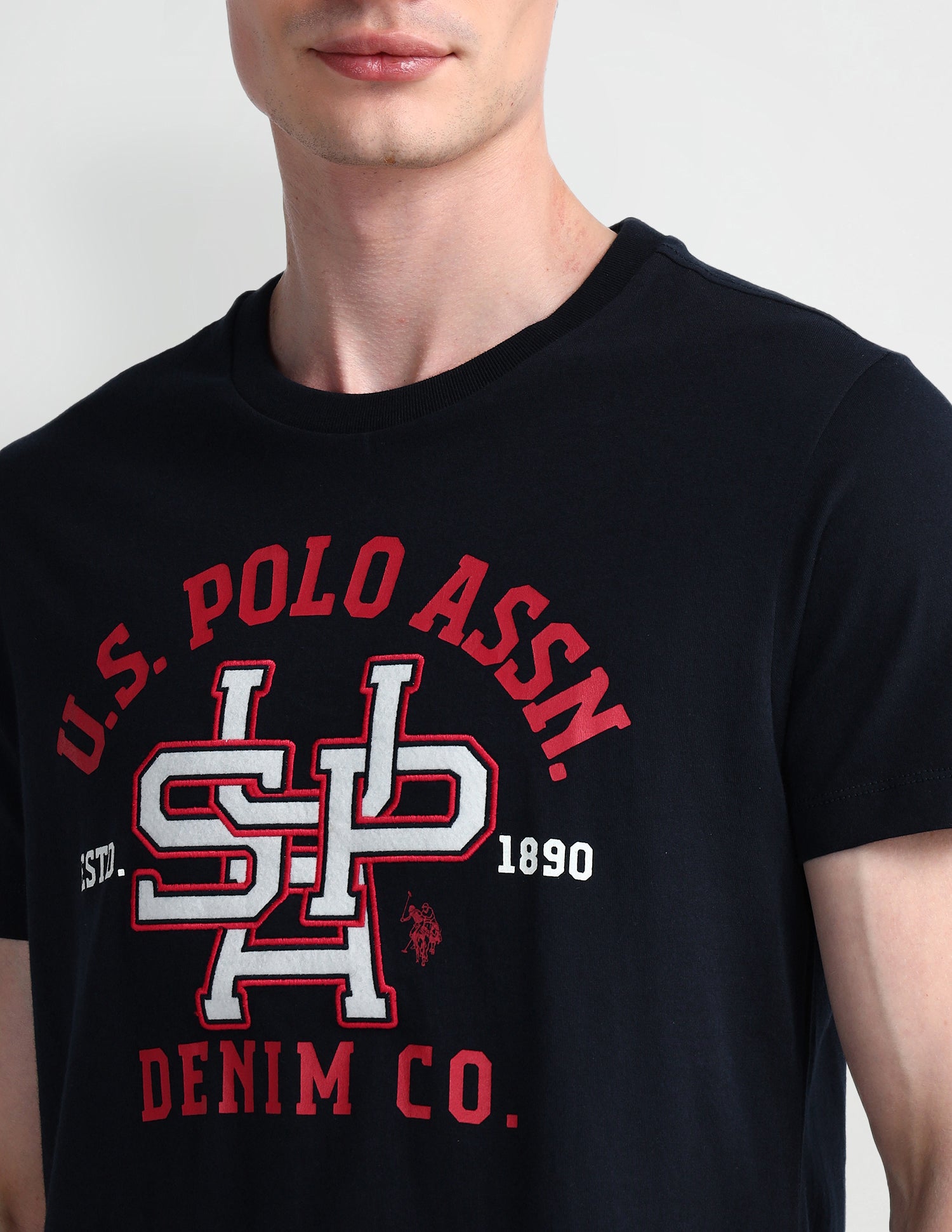 Muscle Fit Typography T-Shirt Red - U.S. Polo Assn. India | Large