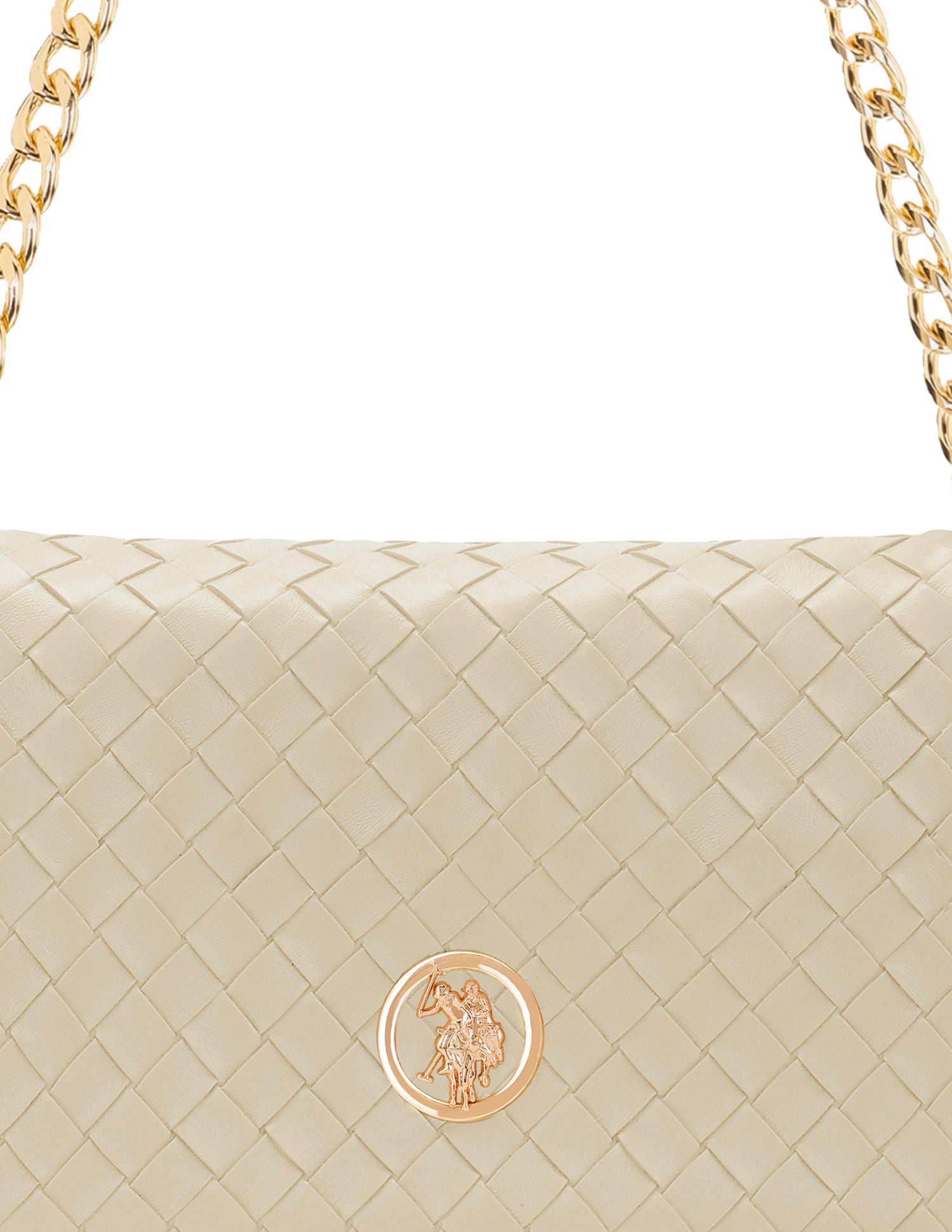 Women Angie Patterned Weave Crossbody Bag Beige - U.S. POLO ASSN. | Large