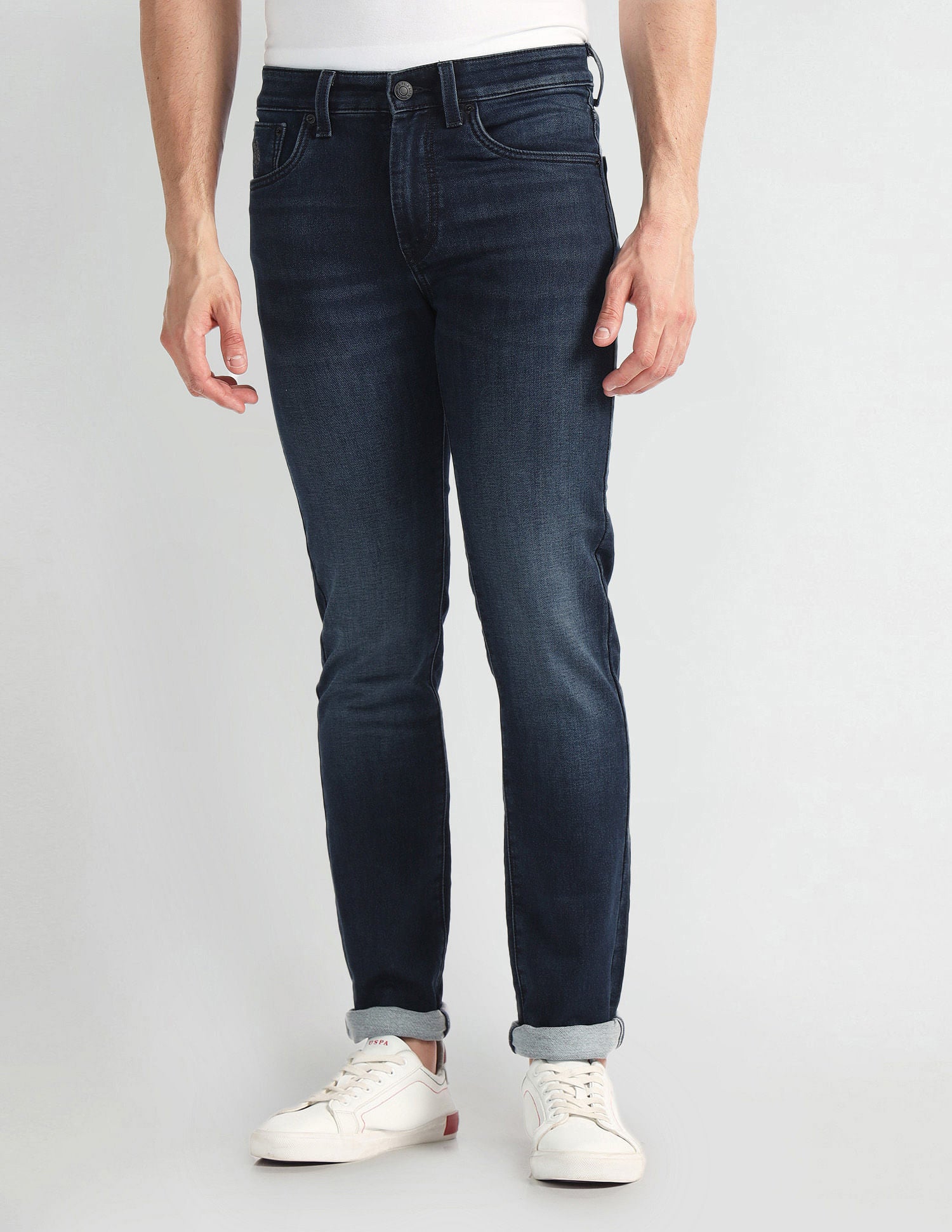 Brandon Slim Tapered Fit Blue Jeans Blue - U.S. Polo Assn. India | Large