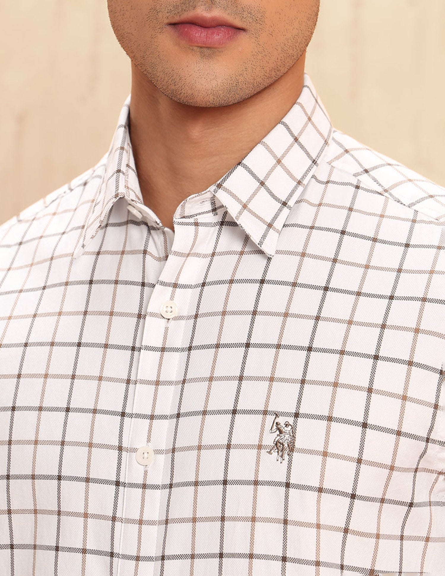 Tailored Fit Graph Checked Shirt Brown - U.S. POLO ASSN. | Large