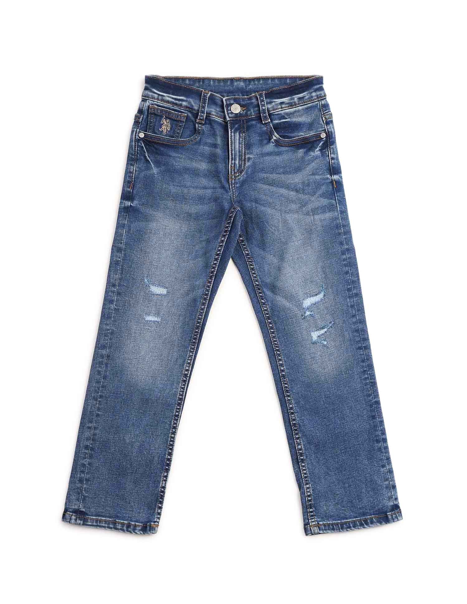 Boys Relaxed Fit Blue Jeans Blue - U.S. POLO ASSN. | Large