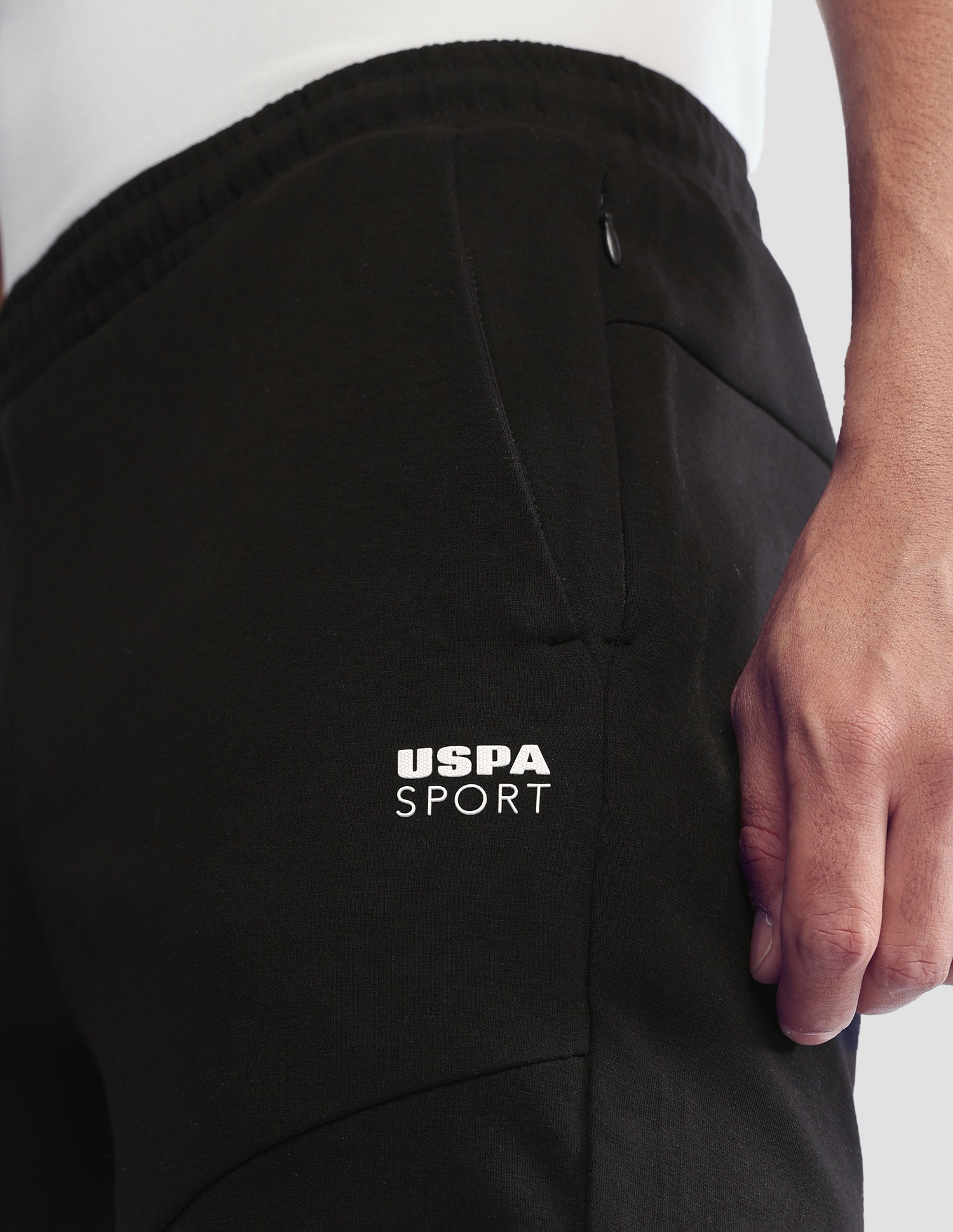 Solid Regular Fit Active Shorts Black - U.S. Polo Assn. India | Large