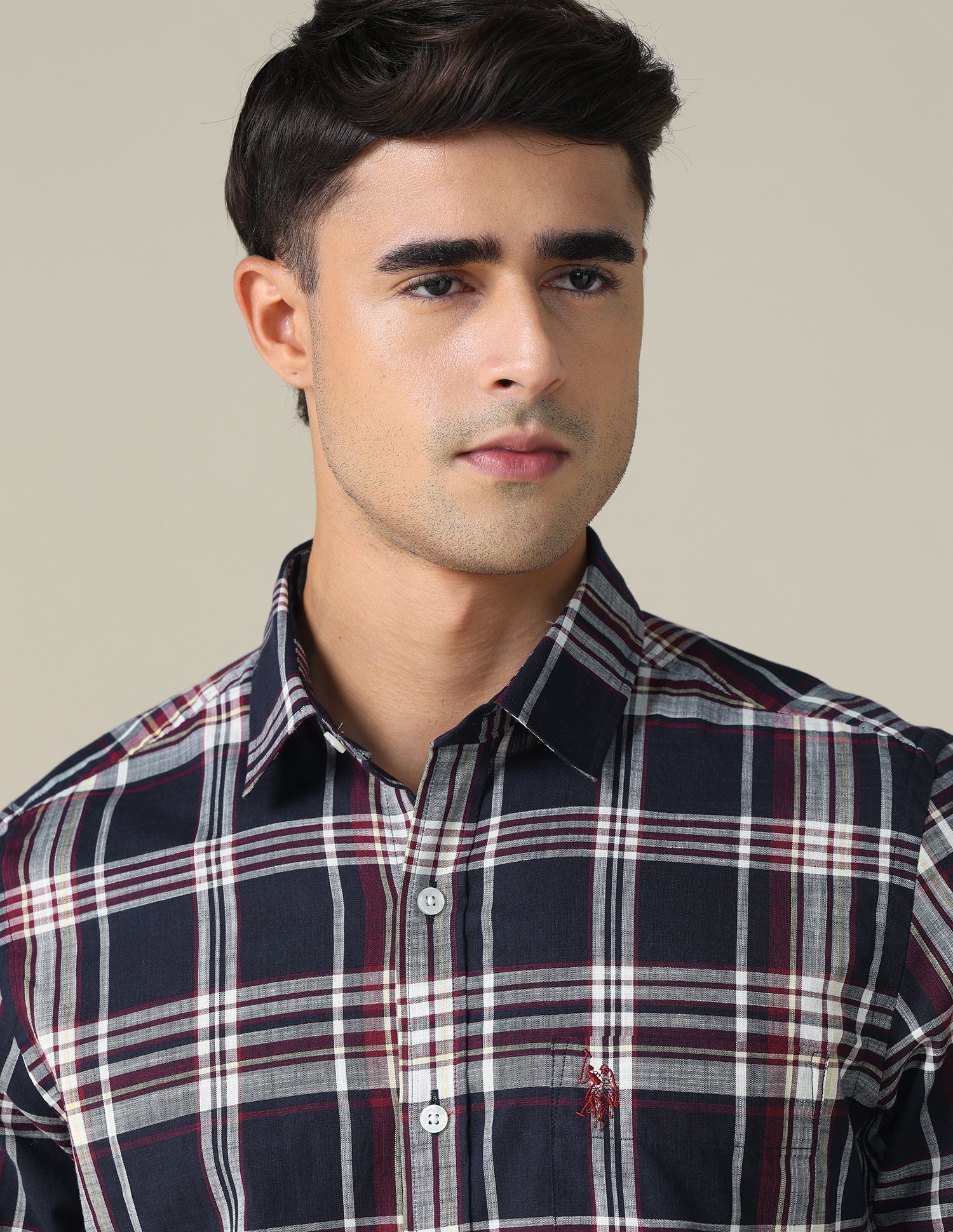 Plaid Checked Regular Fit Shirt Navy - U.S. POLO ASSN. | Large