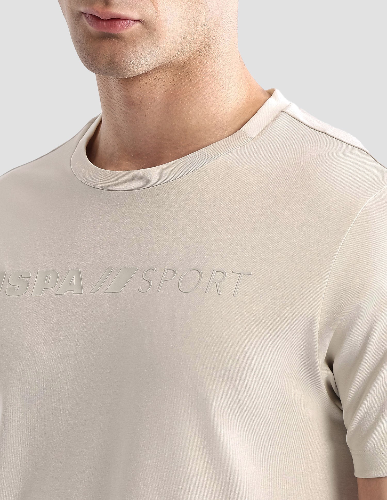 Brand Embossed Regular Fit Active T-Shirt Beige - U.S. POLO ASSN. | Large