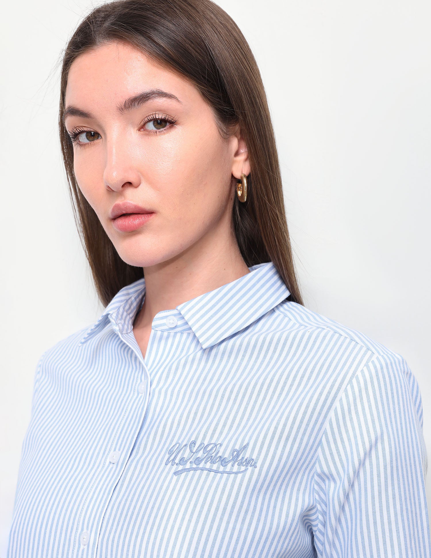Vertical Striped Regular Fit Shirt Light Blue - U.S. Polo Assn. India | Large