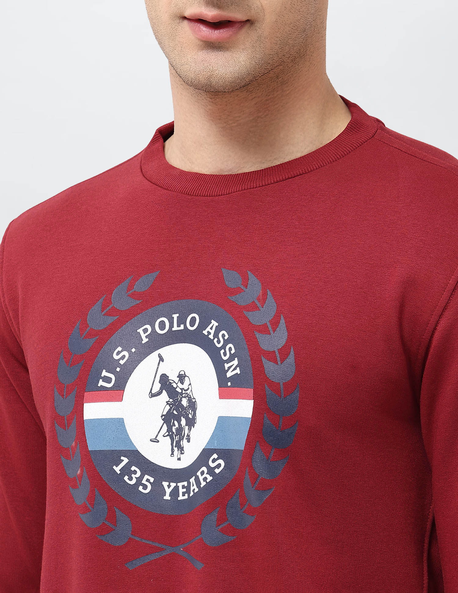 Graphic Brand Printed Regular Fit Sweatshirt Red - U.S. POLO ASSN. | Large