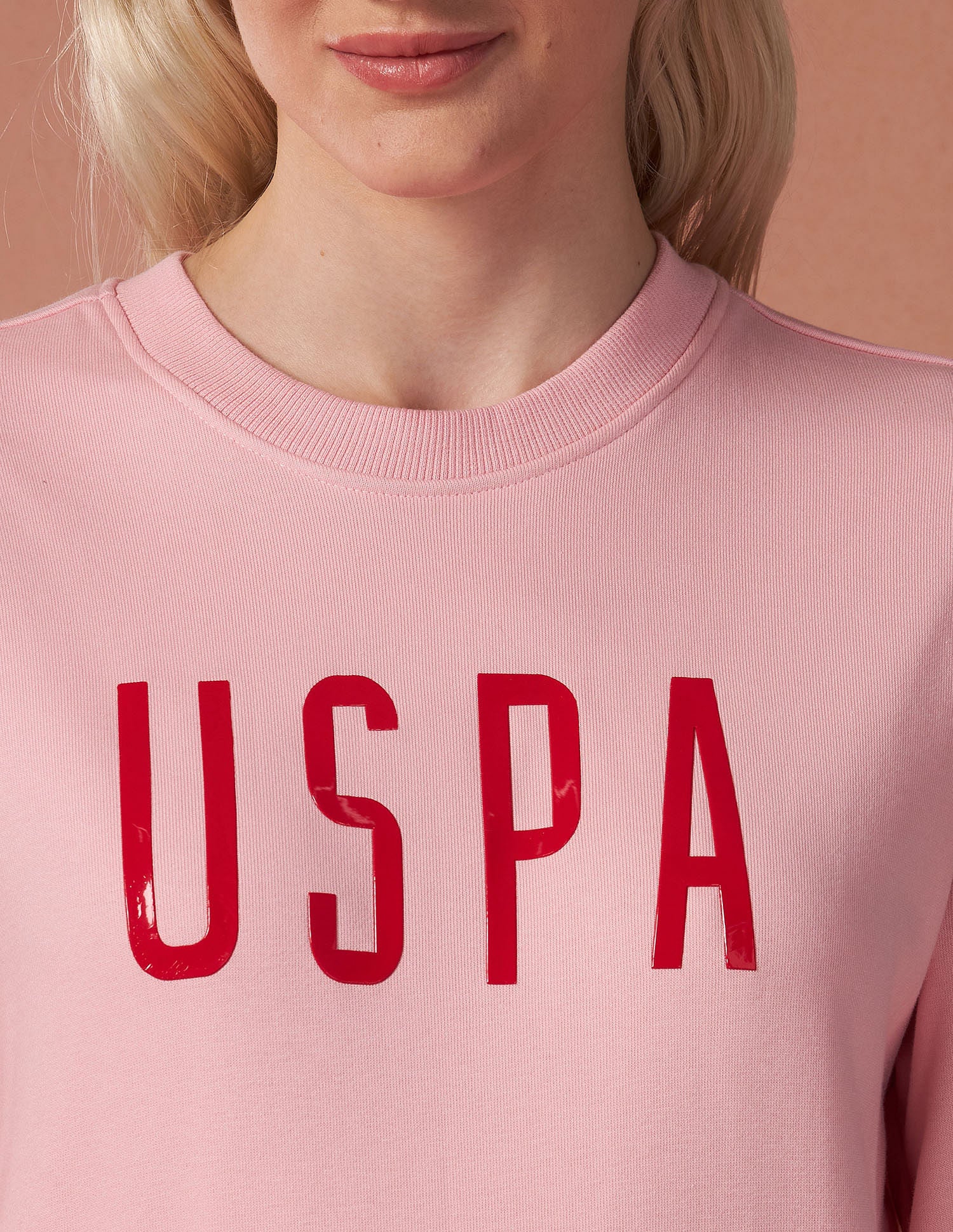 Drop Shoulder Hd Print Sweatshirt Light Pink - U.S. Polo Assn. India | Large