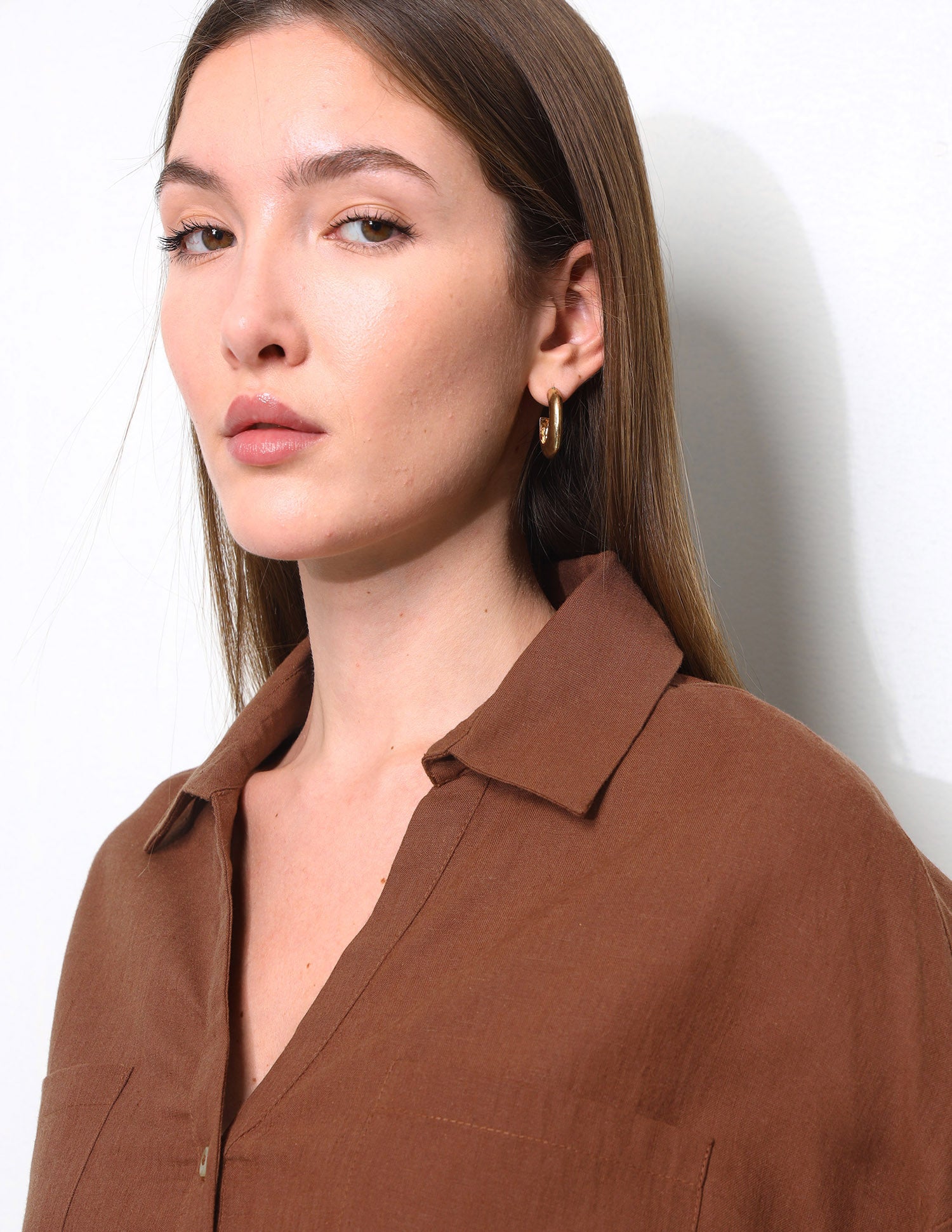 Oversized Fit Drop Shoulder Shirt Brown - U.S. Polo Assn. India | Large