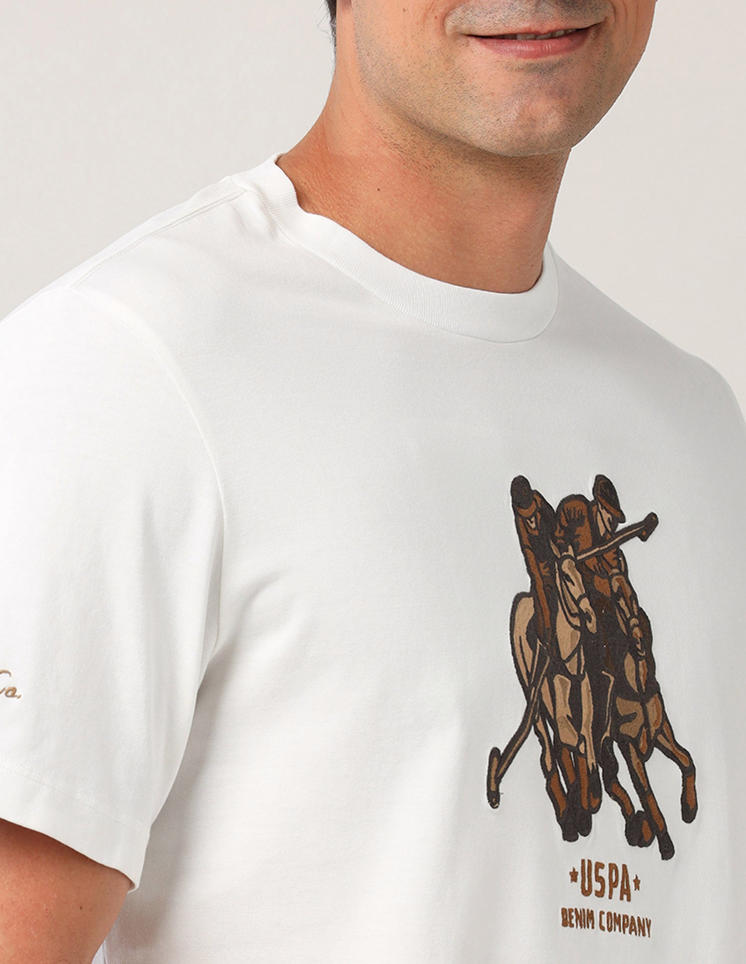 Pure Cotton Americana T-Shirt Ivory - U.S. Polo Assn. India | Large