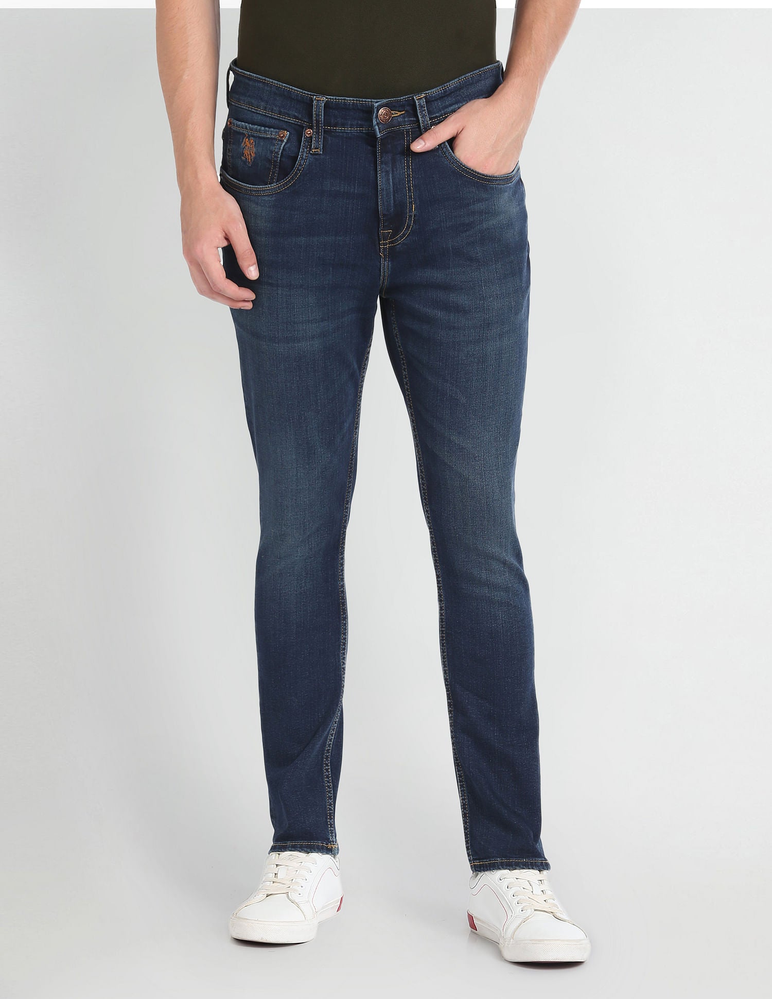 Henry Cropped Tapered Fit Blue Jeans Blue - U.S. Polo Assn. India | Large