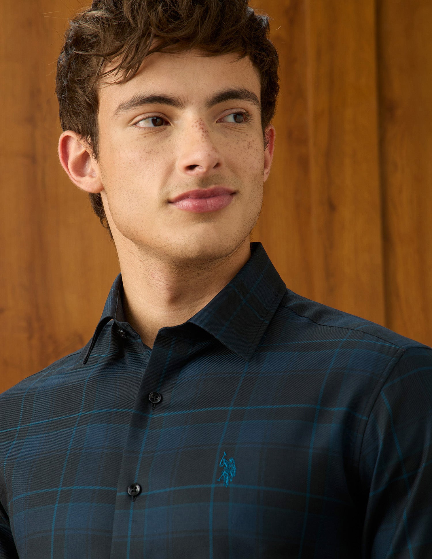 Tartan Checked Twill Shirt Teal - U.S. Polo Assn. India | Large