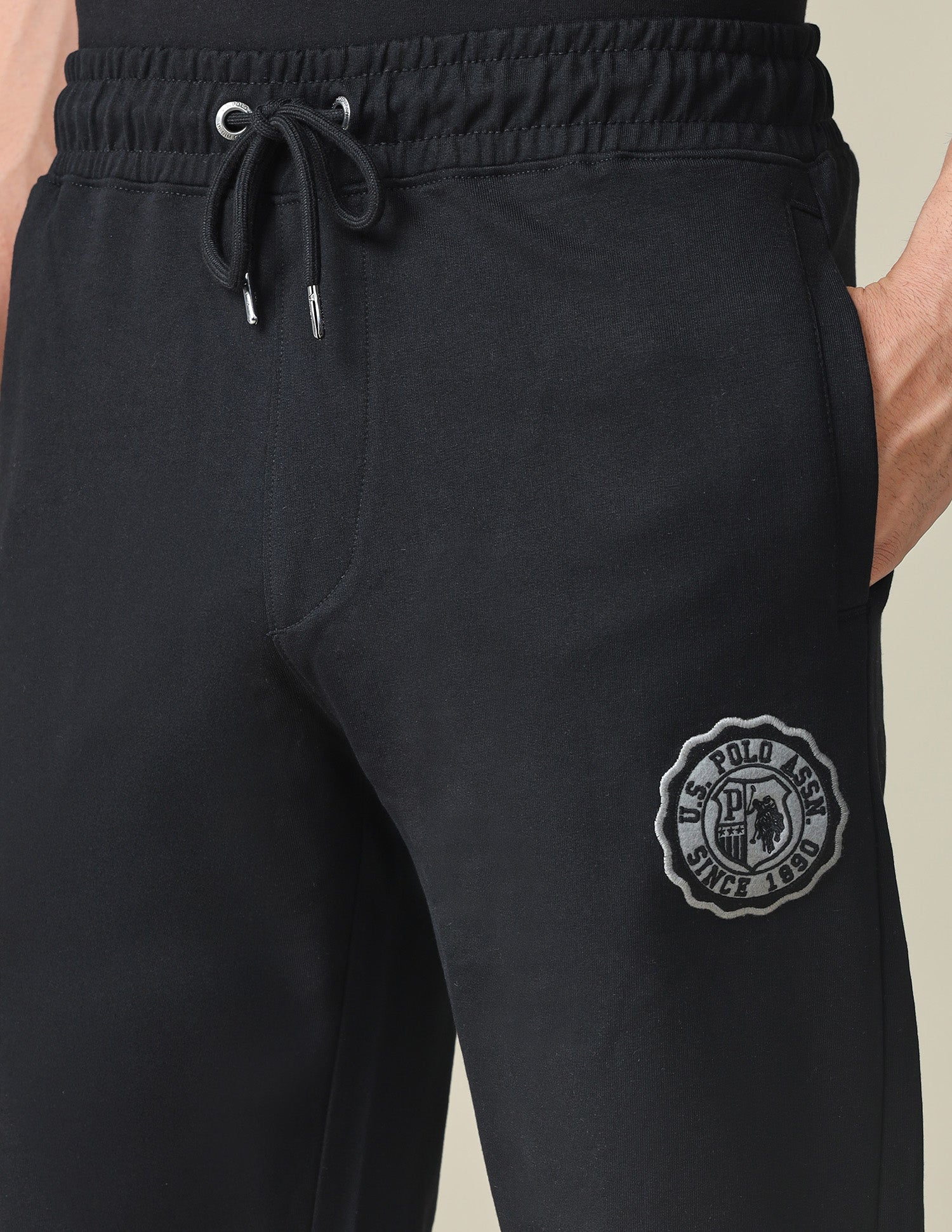 Mid Rise Solid Track Pants Black - U.S. POLO ASSN. | Large