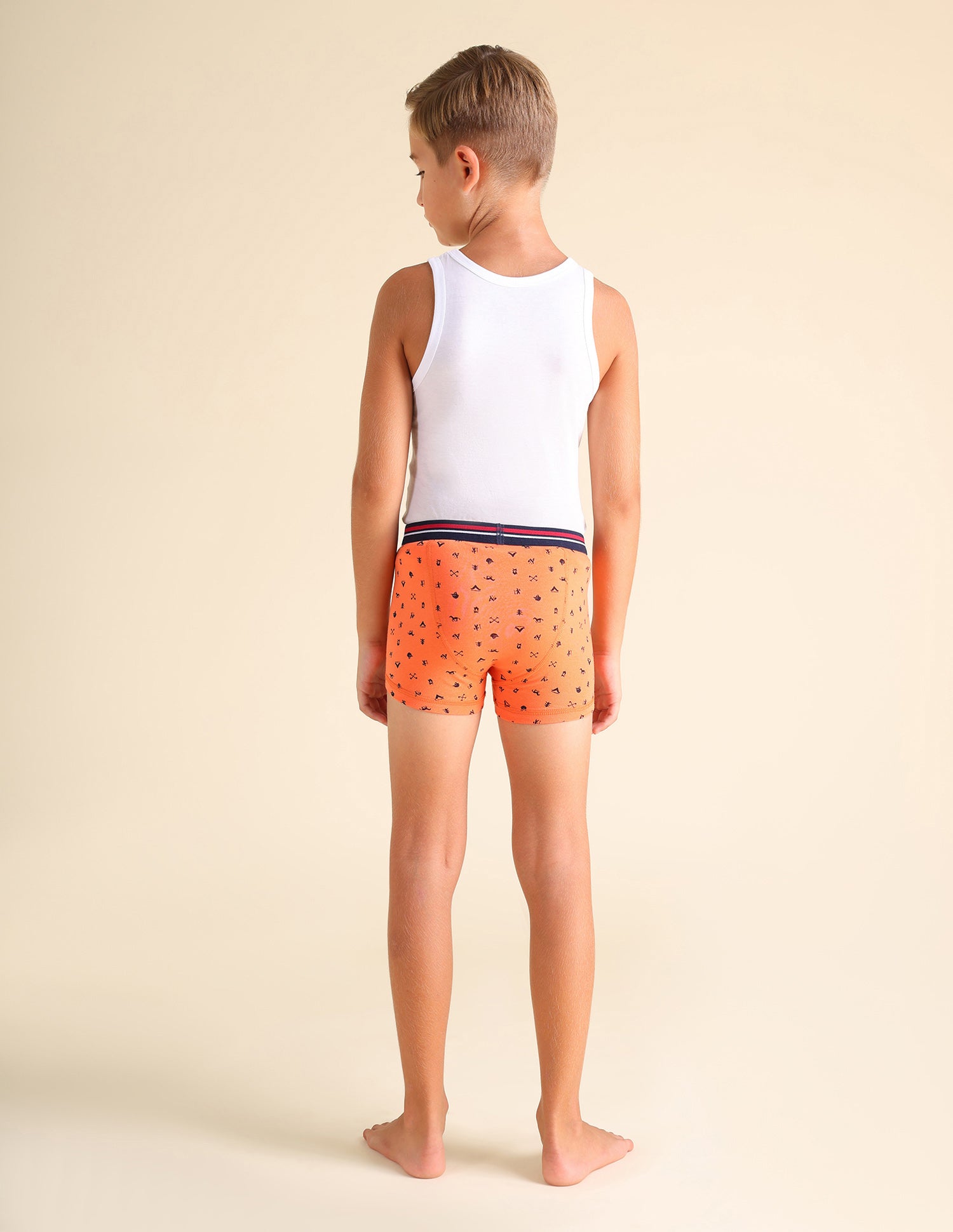 Mid Rise Cotton Spandex EKT02 Trunks - Pack Of 2 Orange - U.S. POLO ASSN. | Large
