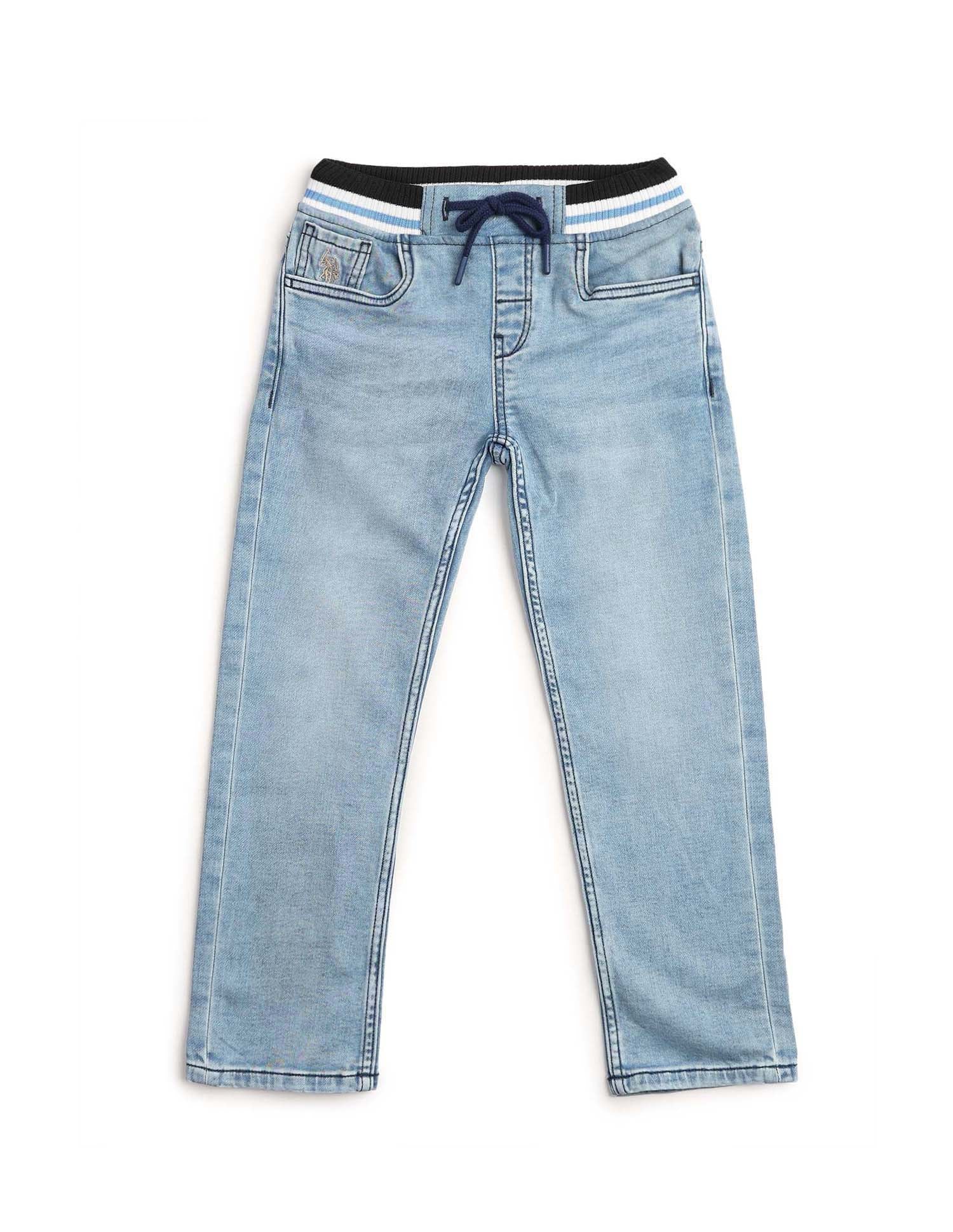 Boys Regular Fit Blue Jeans Light Blue - U.S. POLO ASSN. | Large