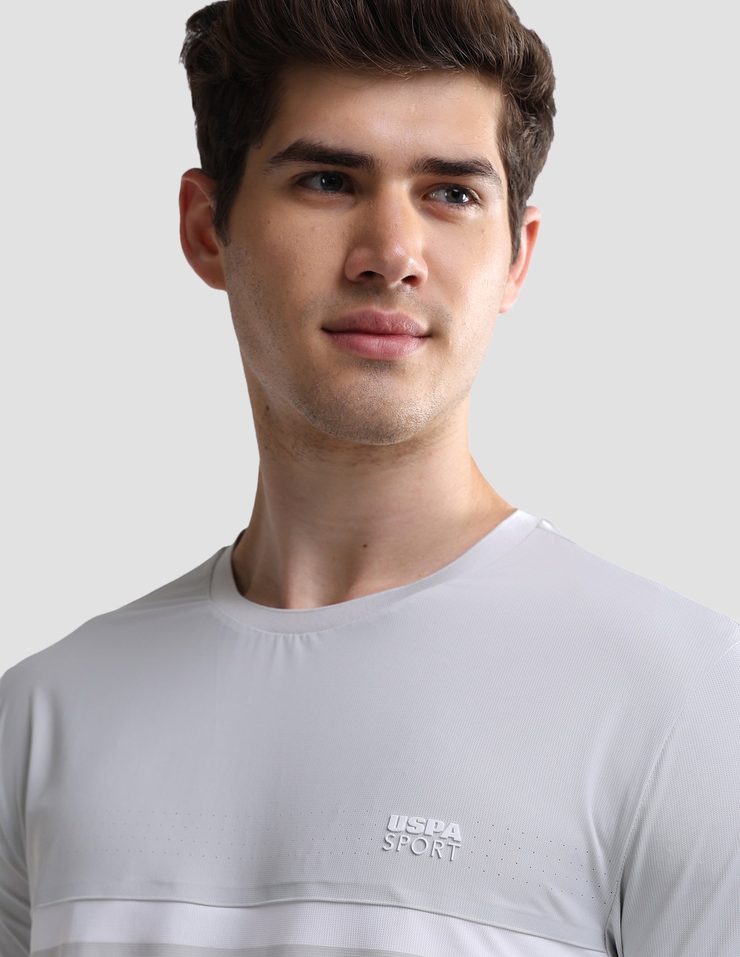 Colourblocked Slim Fit Active T-Shirt Grey - U.S. Polo Assn. India | Large