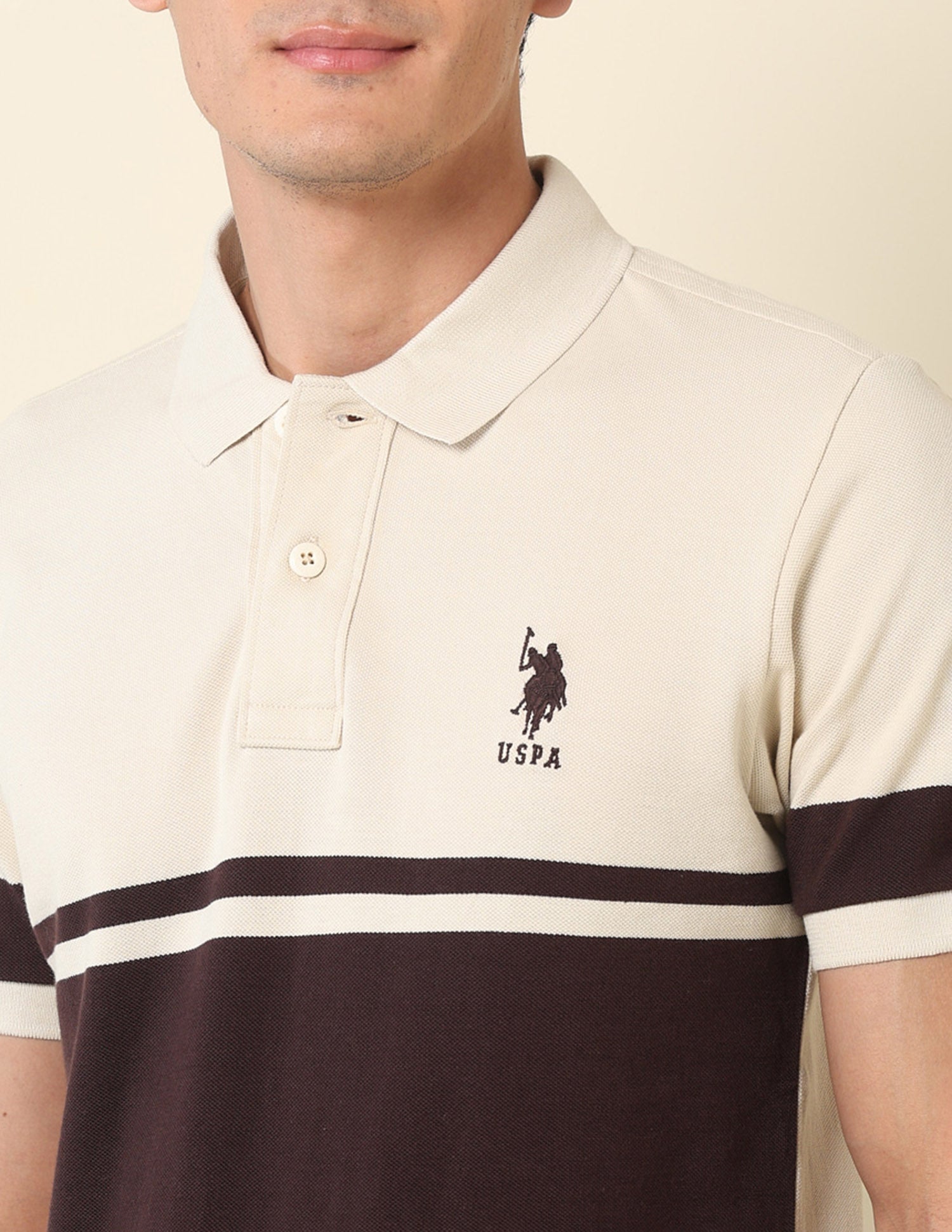 Colourblocked Classic Polo Shirt Off White - U.S. POLO ASSN. | Large