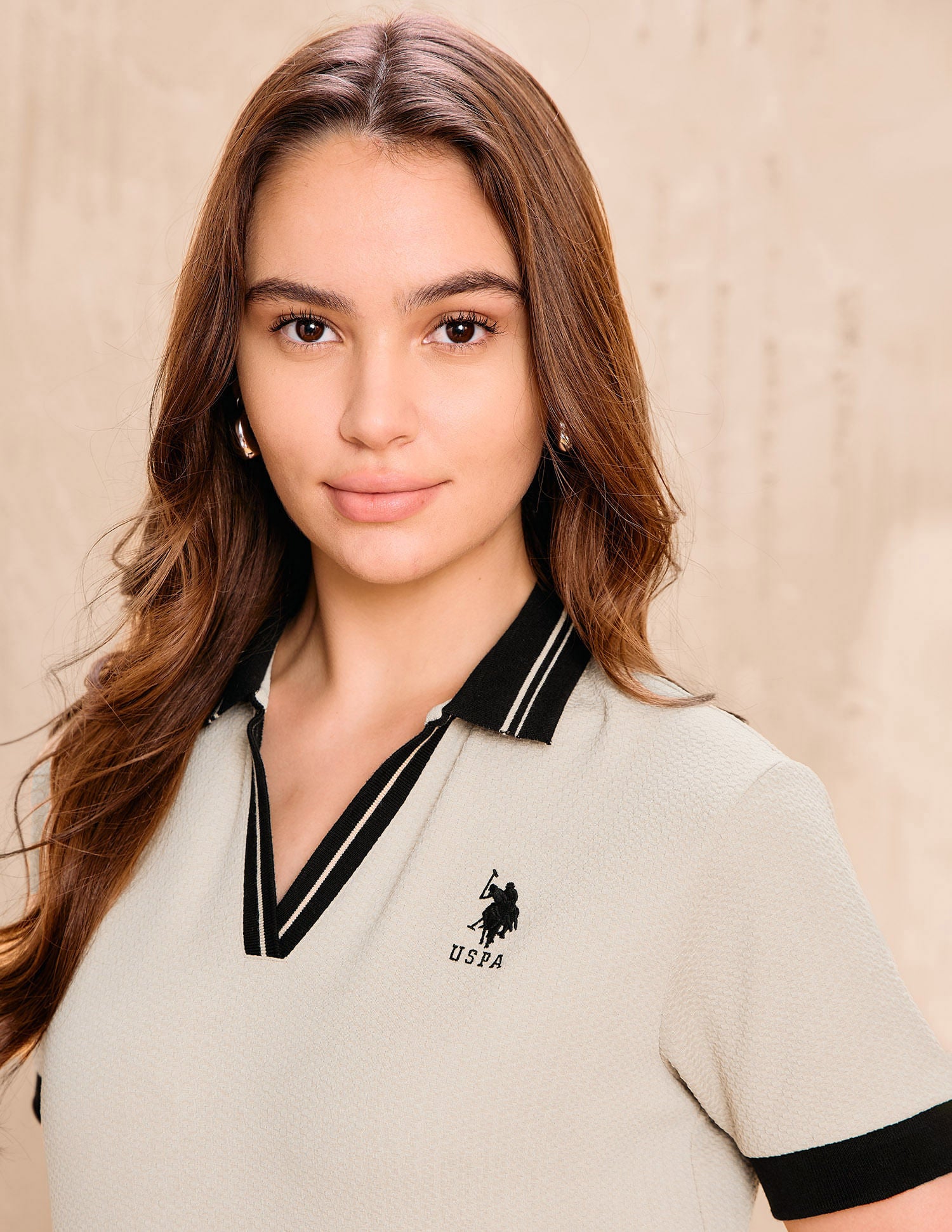 Textured Regular Fit Polo Shirt Beige - U.S. Polo Assn. India | Large