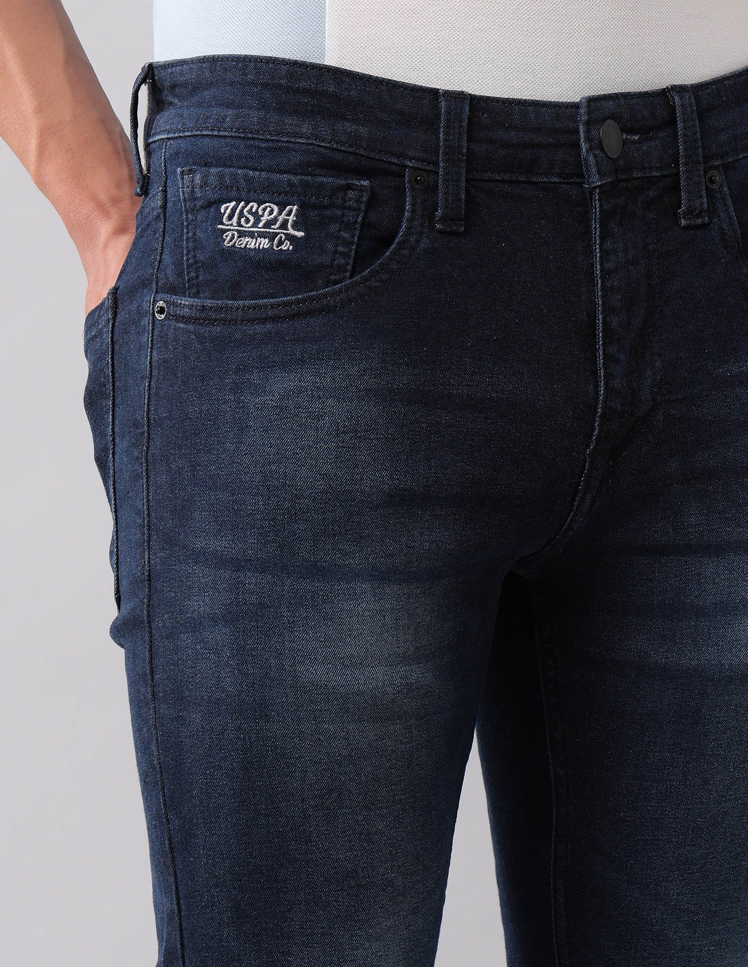 Regallo Skinny Fit Blue Jeans Dark Wash - U.S. Polo Assn. India | Large