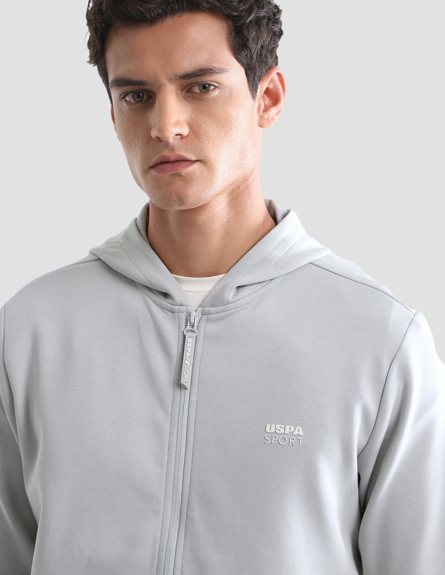 Solid Regular Fit Active Sweatshirt Grey - U.S. Polo Assn. India | Large