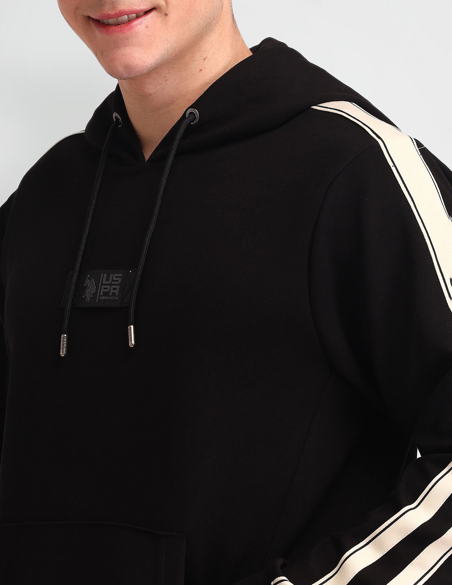 Regular Fit Logo Sweatshirt Black - U.S. Polo Assn. India | Large