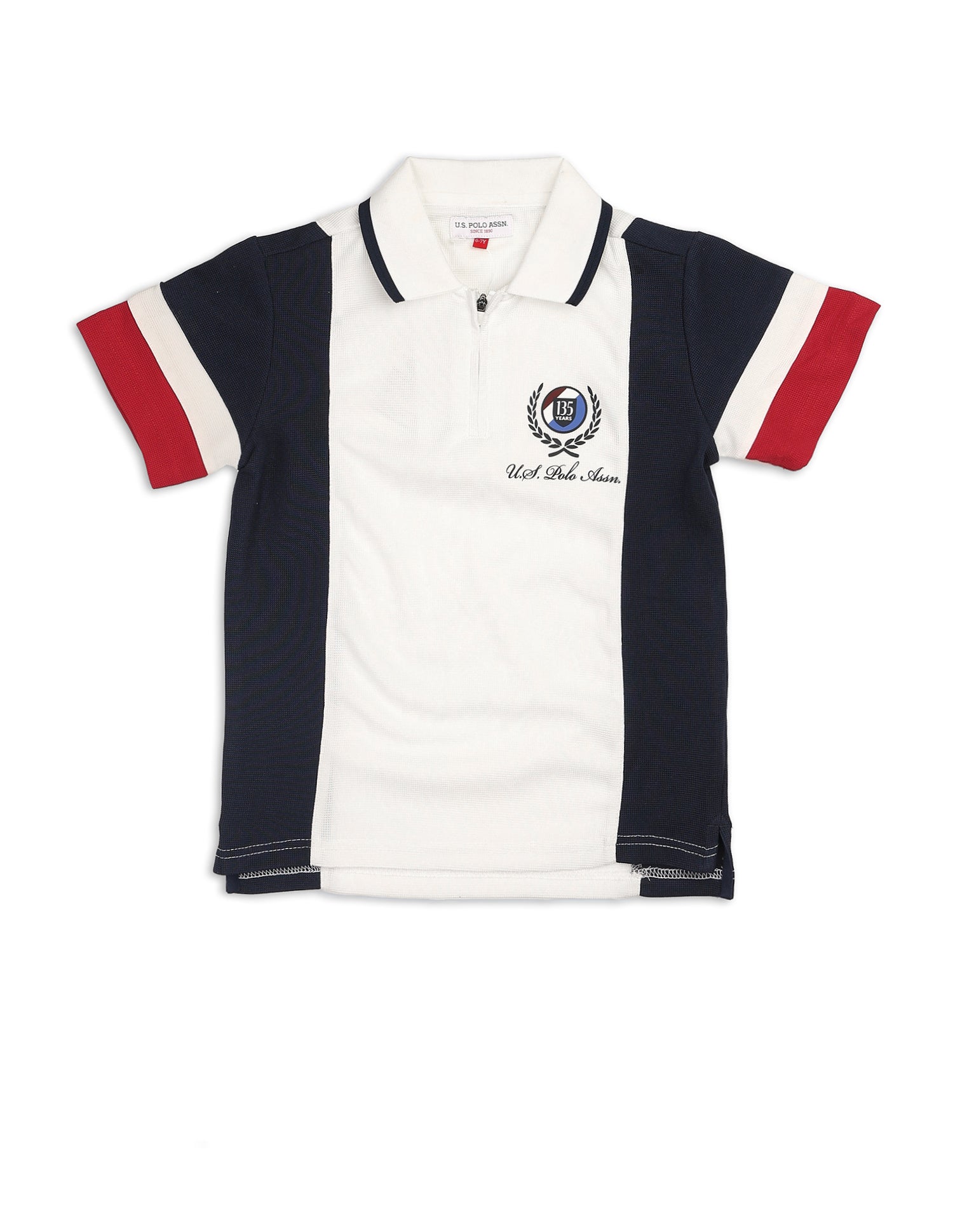 Boys Colour Blocked Regular Fit Polo Shirt White - U.S. POLO ASSN. | Large