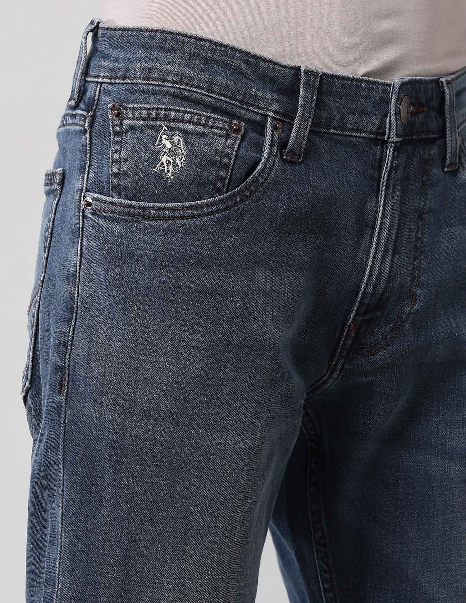 Brandon Slim Tapered Fit Blue Vintage Jeans Medium Wash - U.S. Polo Assn. India | Large