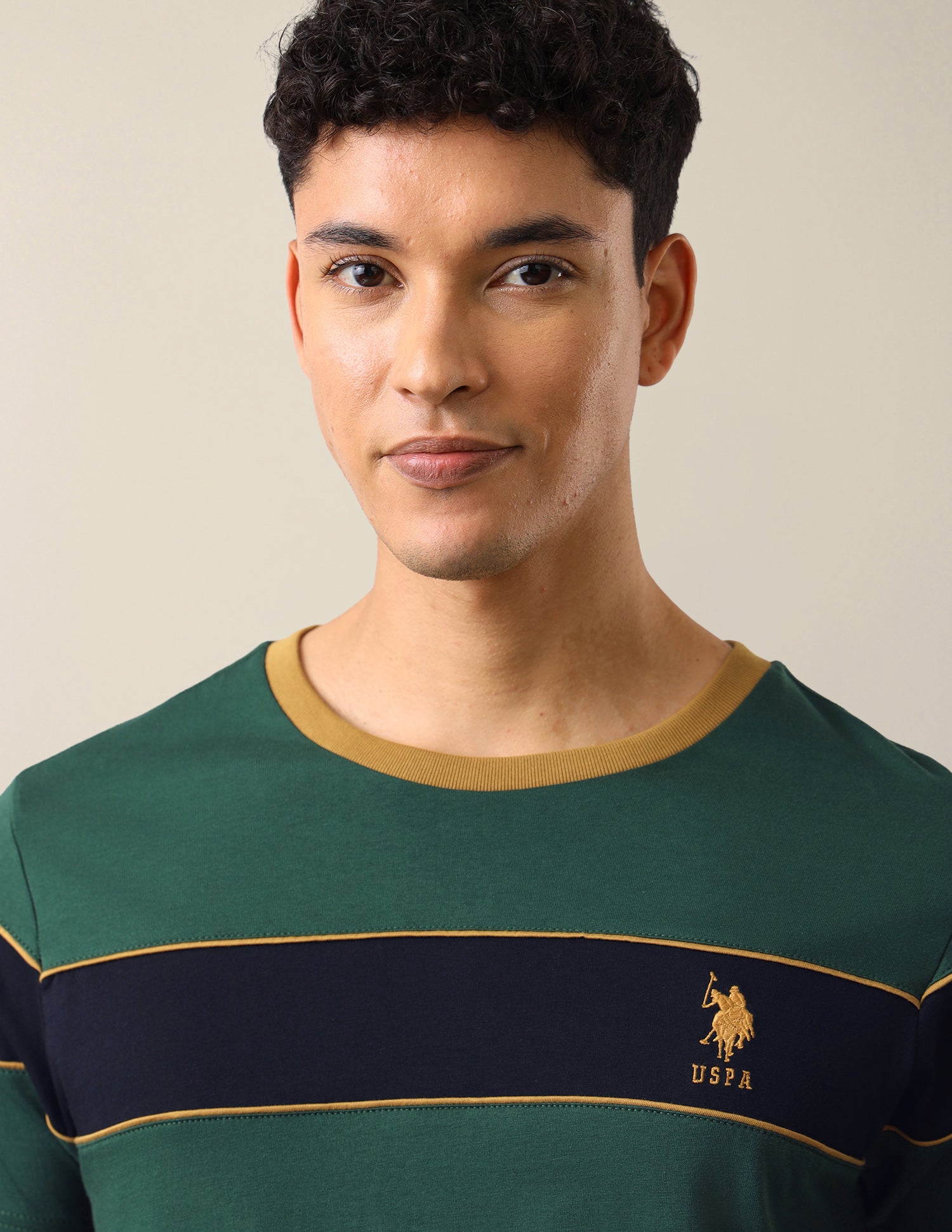 Solid Regular Fit T-Shirt Dark Green - U.S. Polo Assn. India | Large