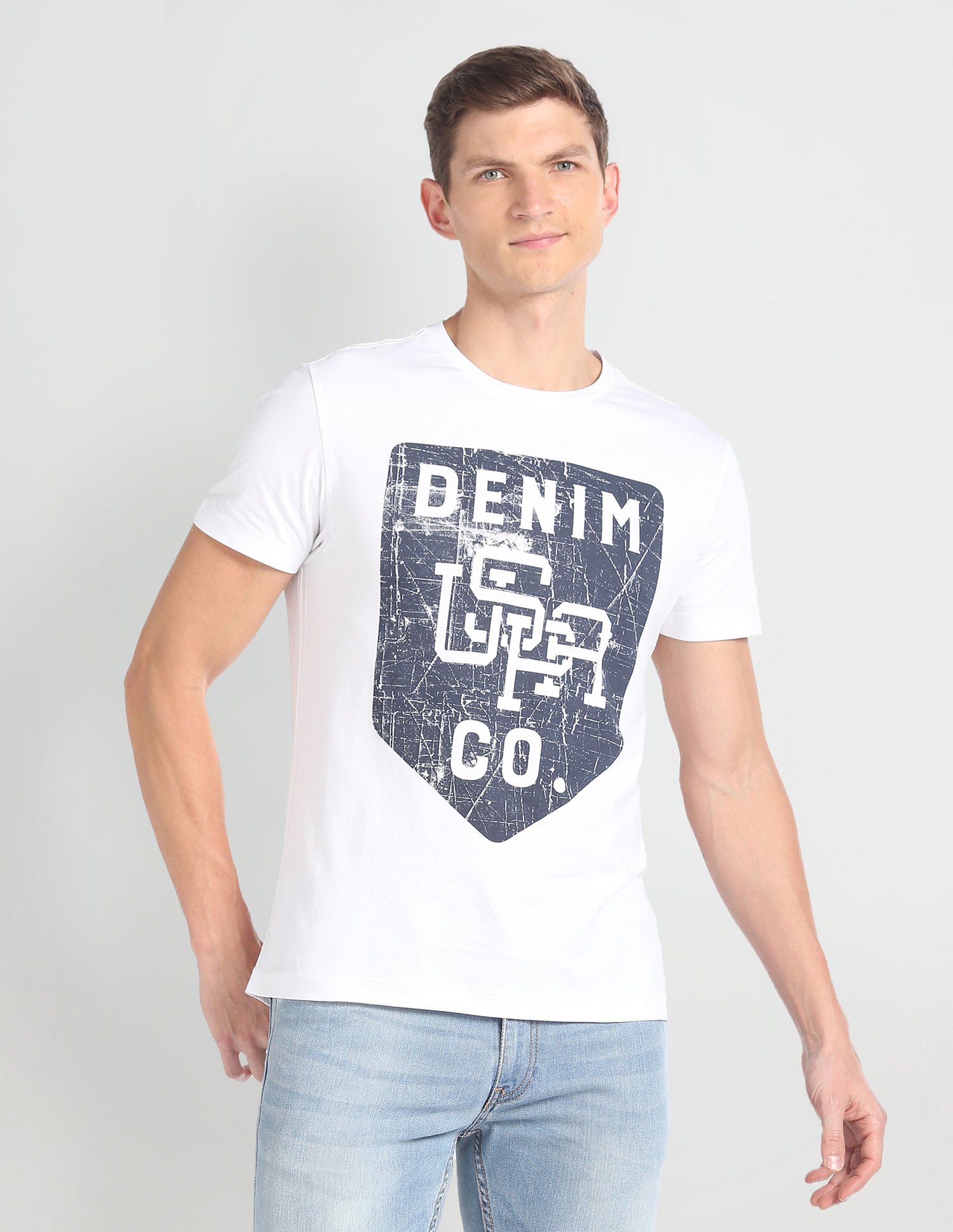 Crew Neck Graphic Print T-Shirt White - U.S. POLO ASSN. | Large