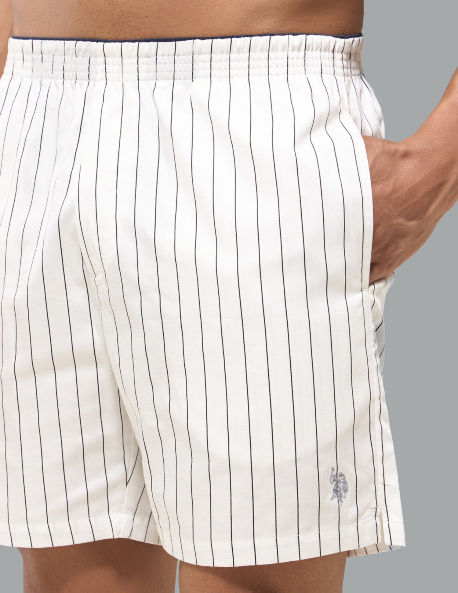 Printed Mid Rise OEX22 Boxer Shorts White - U.S. Polo Assn. India | Large