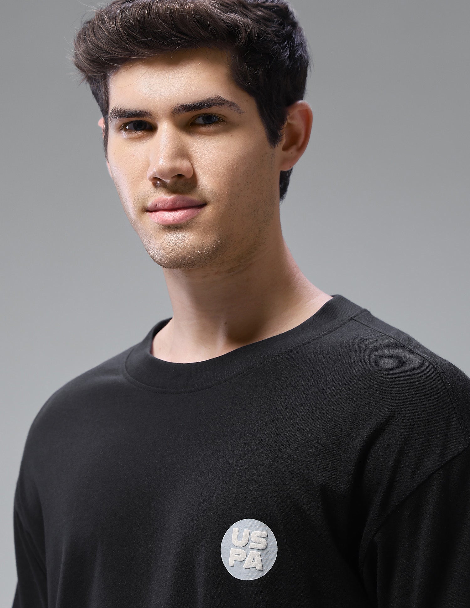 Graphic Printed Oversized Fit Loungewear T-Shirt Black - U.S. Polo Assn. India | Large