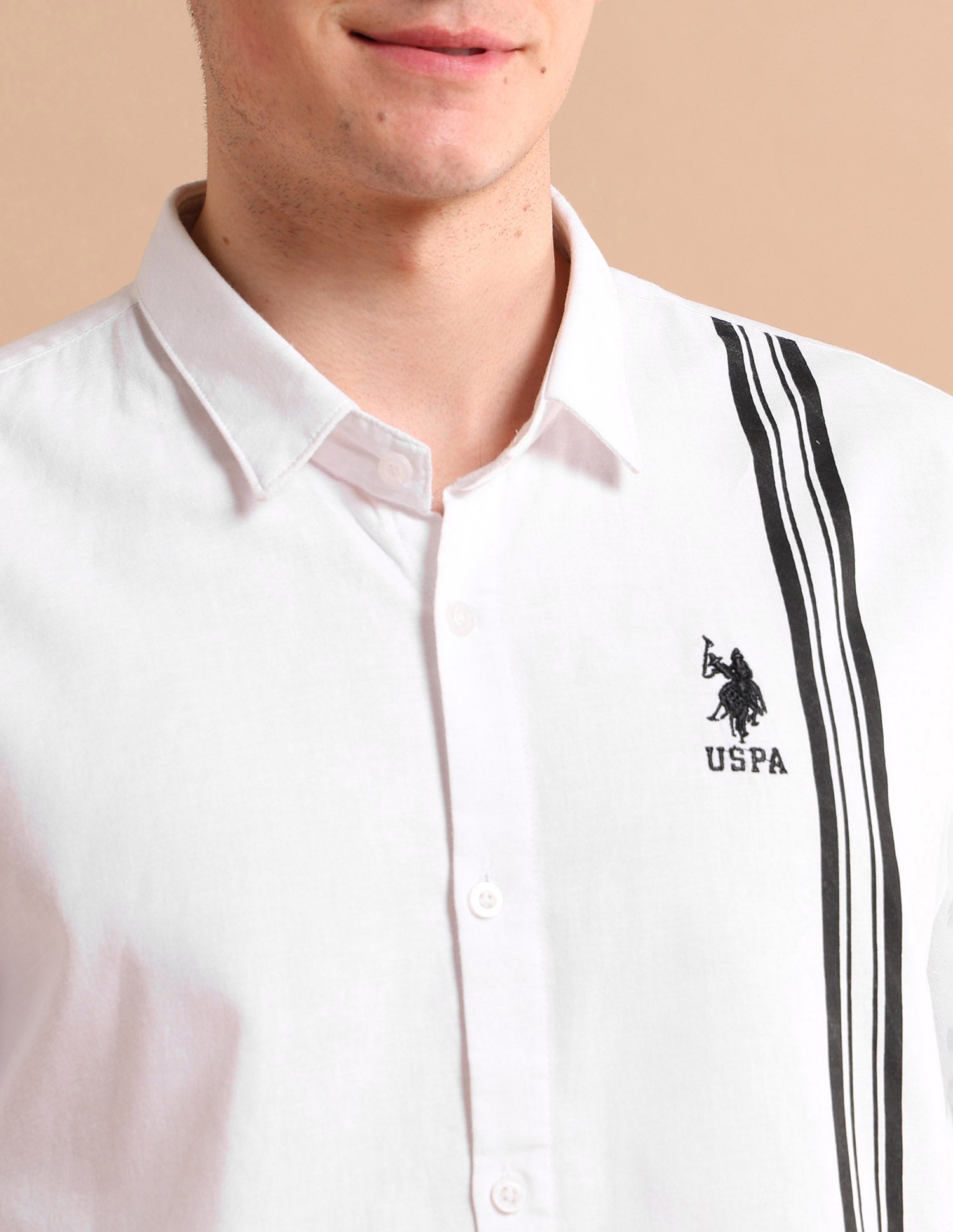 Tailored Striped Shirt White - U.S. POLO ASSN. | Large