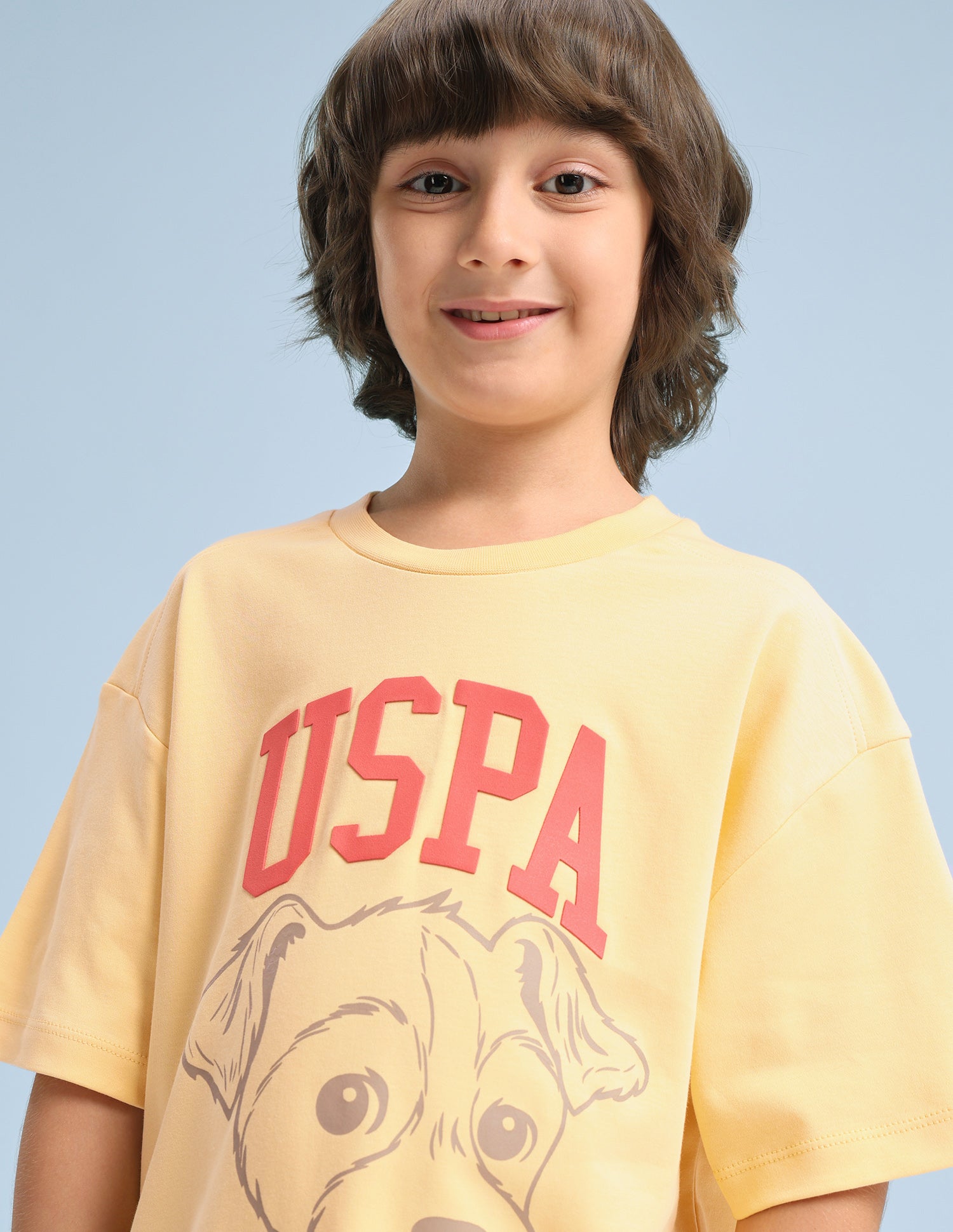 Graphic Brand Printed Oversized Fit T-Shirt Yellow - U.S. Polo Assn. India | Large