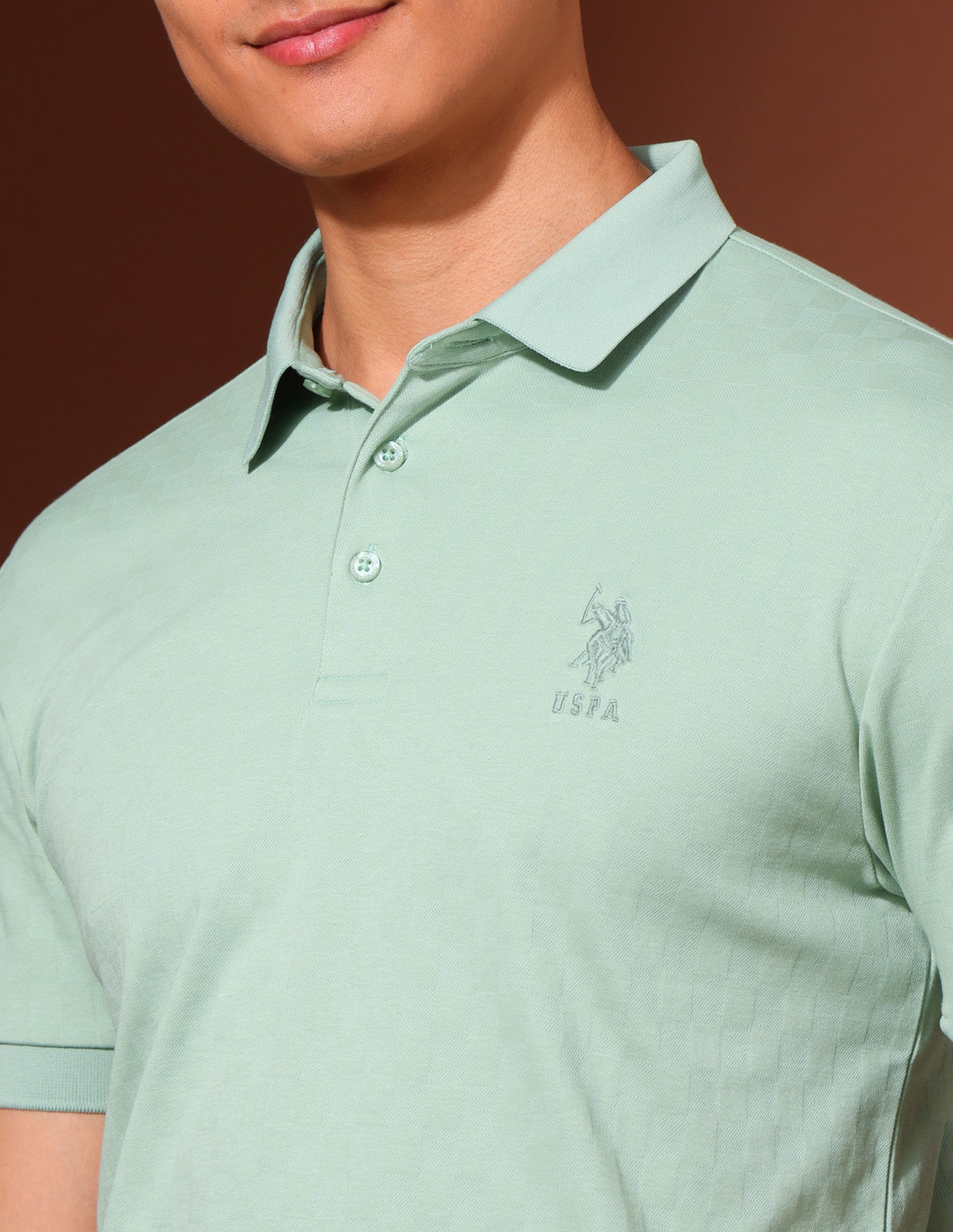 Checked Slim Fit Polo Shirt Light Green - U.S. Polo Assn. India | Large