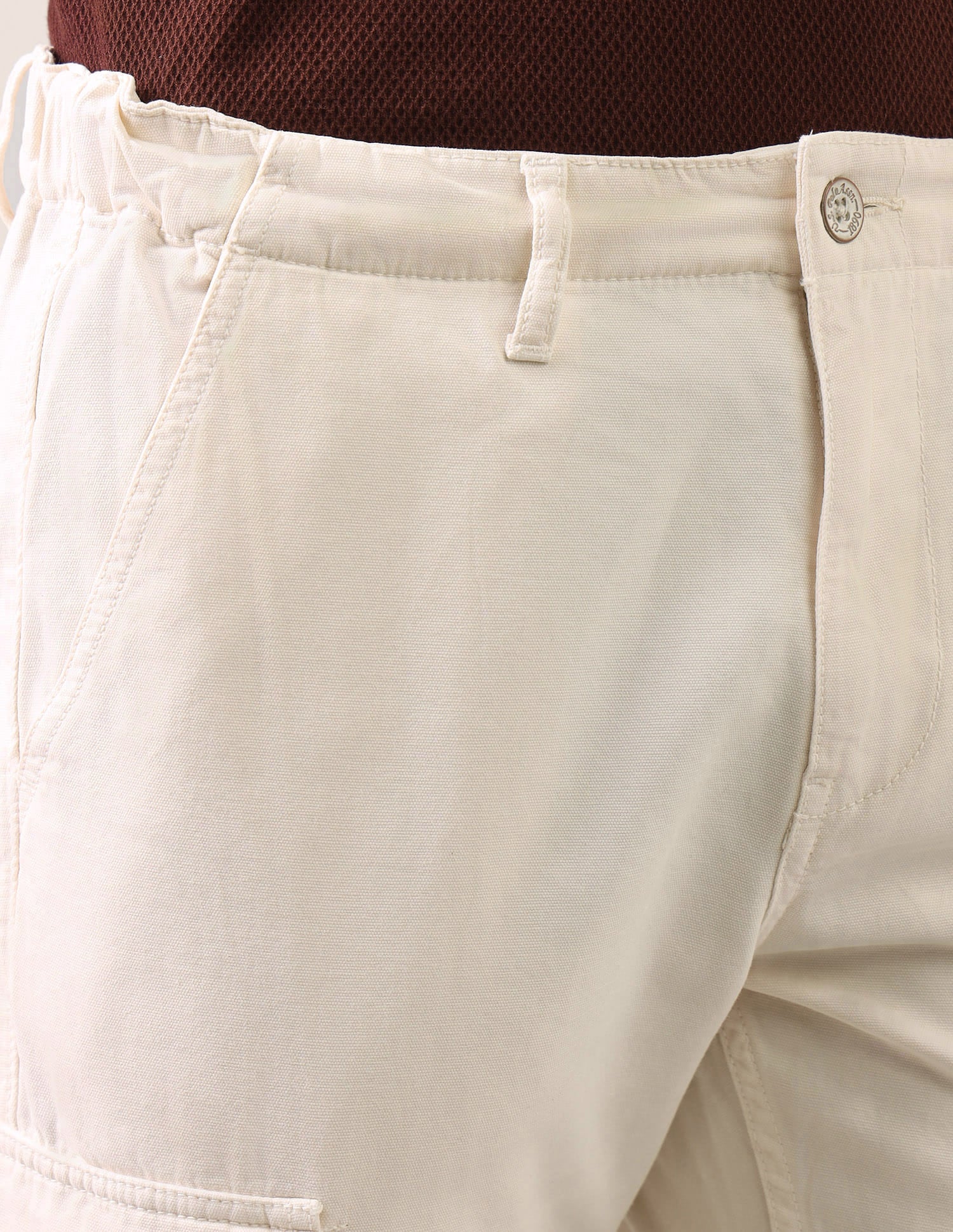 Harold Slim Straight Fit Mid Rise Cargos Beige - U.S. Polo Assn. India | Large