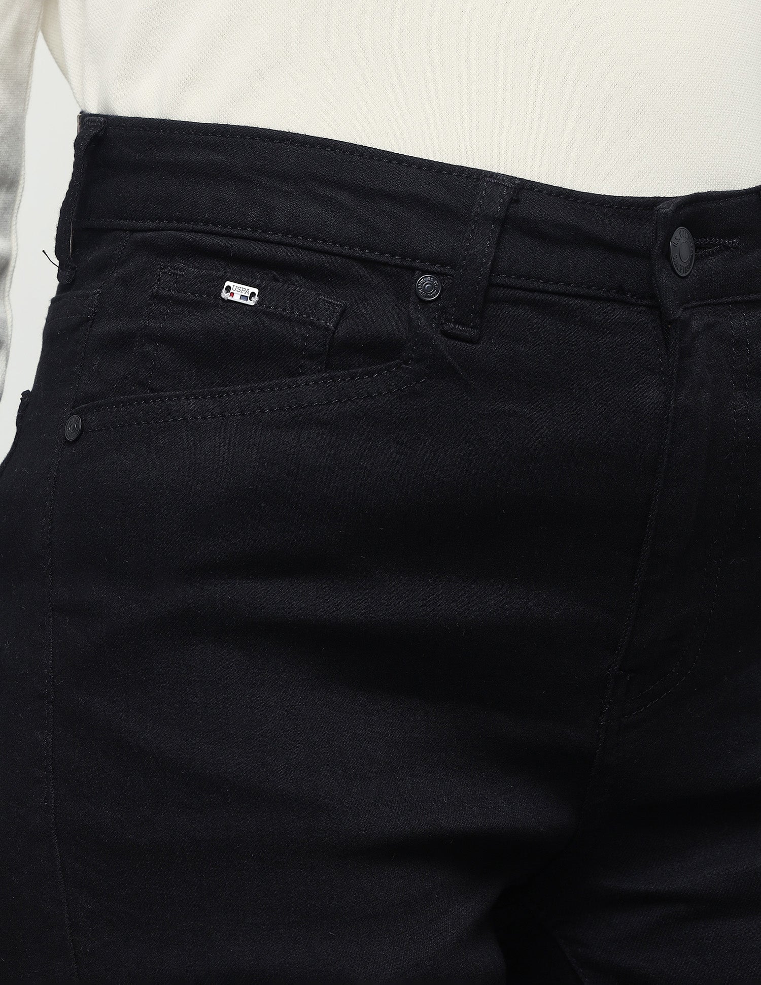 Flared Fit Black Jeans Rinse Black - U.S. Polo Assn. India | Large