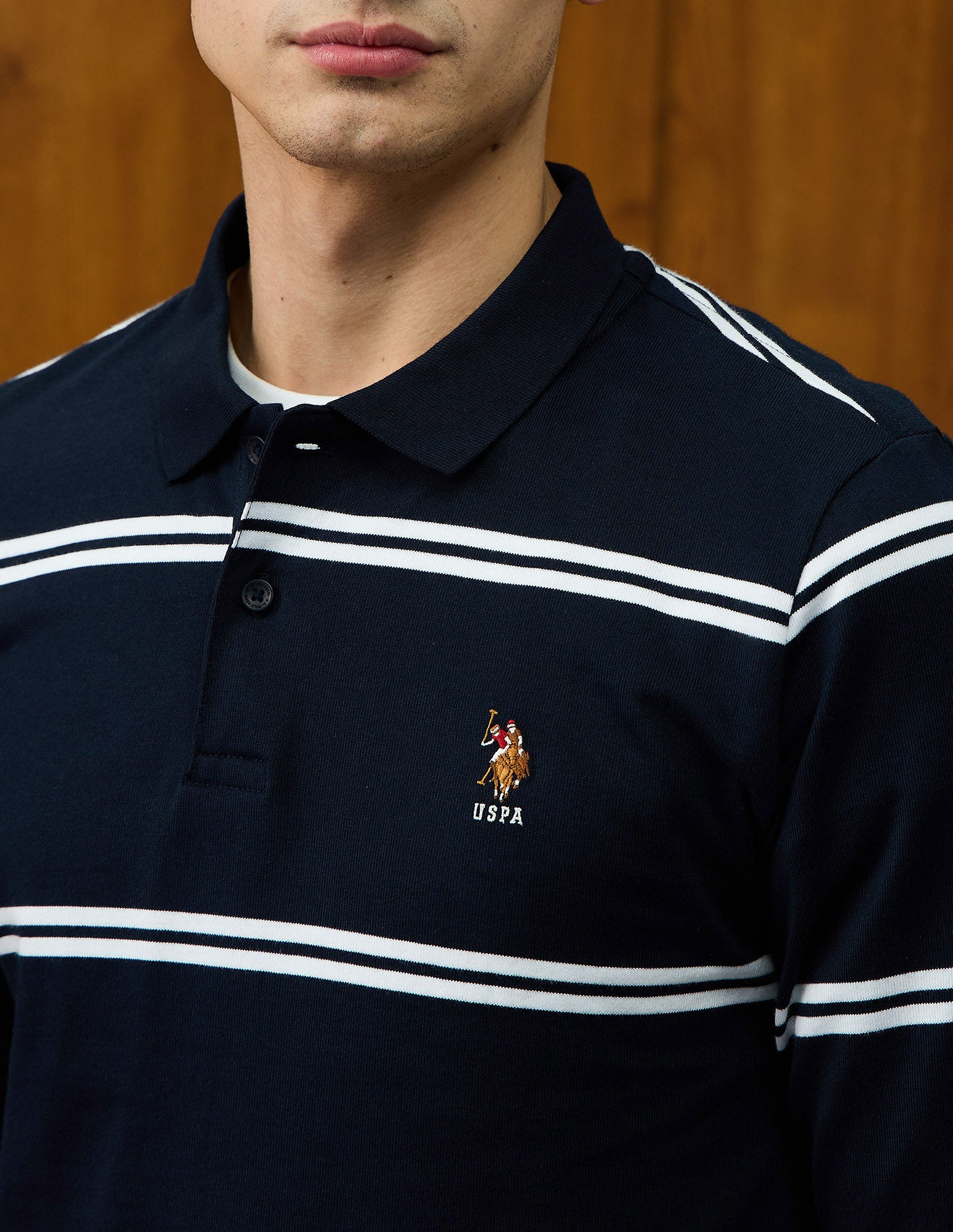 Horizontal Striped Varsity Theatre Polo Shirt Navy - U.S. POLO ASSN. | Large