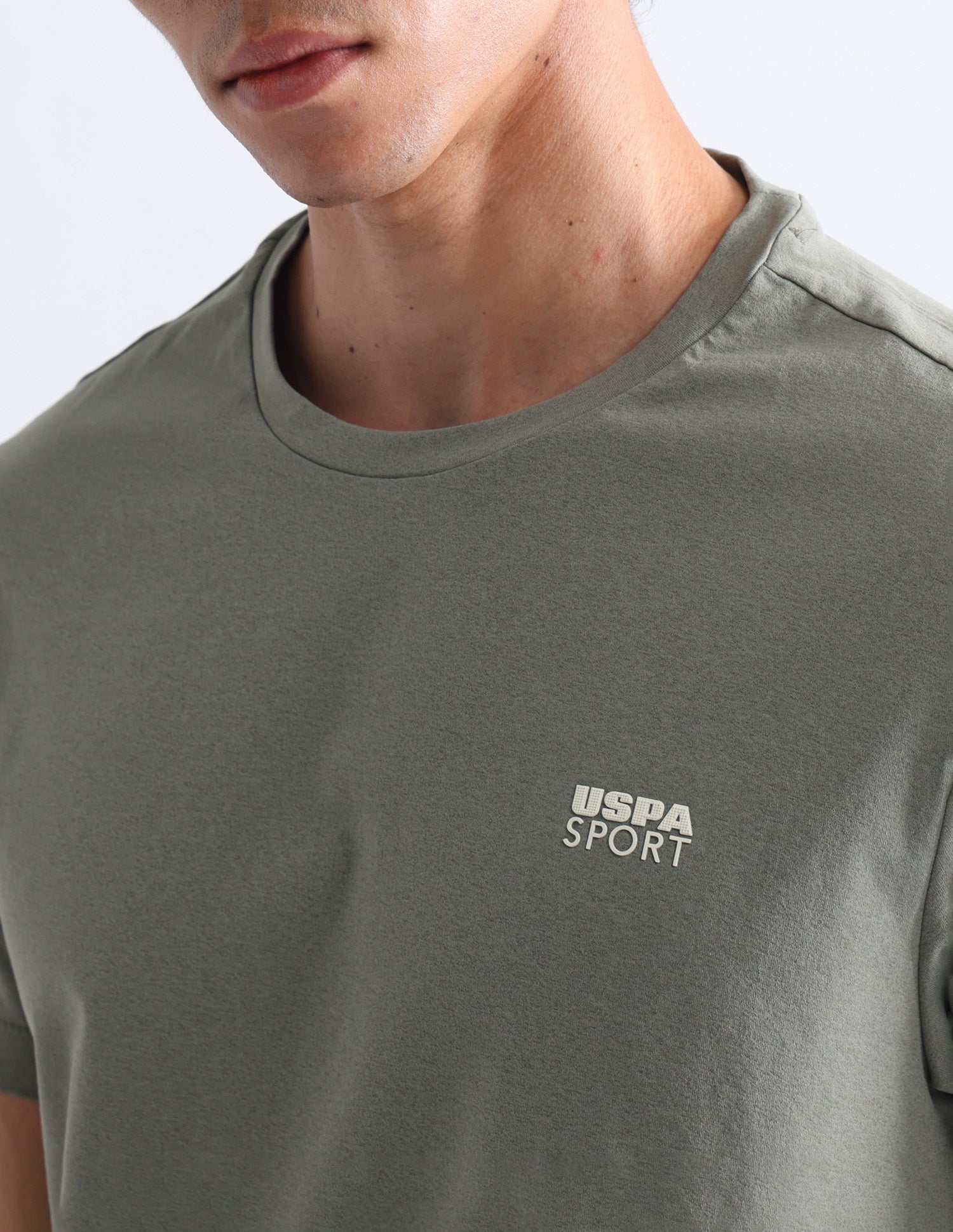 Solid Slim Fit T-Shirt Light Olive - U.S. Polo Assn. India | Large