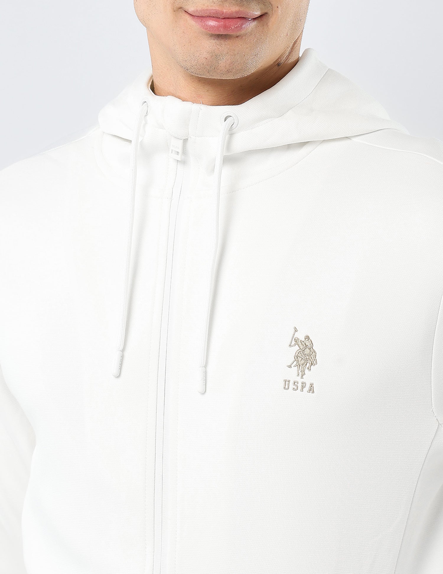 Solid Regular Fit Sweatshirt Off White - U.S. POLO ASSN. | Large