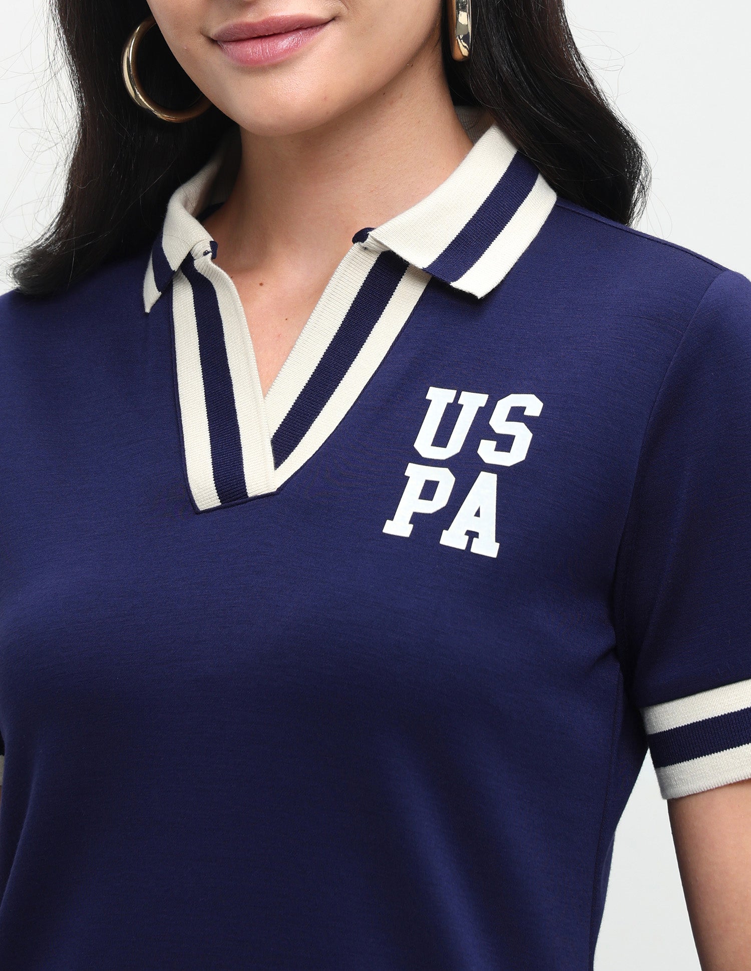 Solid Regular Fit Polo Shirt Dark Blue - U.S. Polo Assn. India | Large