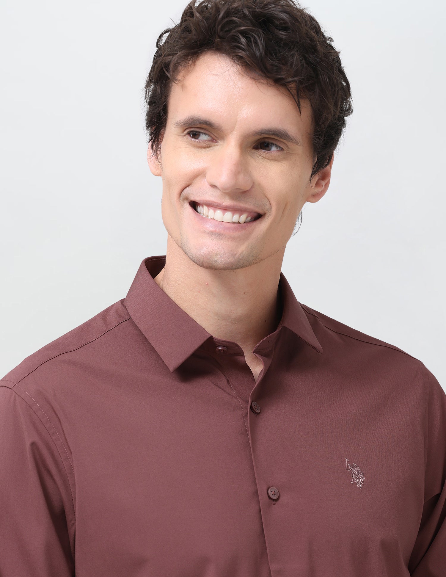 Solid Regular Fit Shirt Maroon - U.S. Polo Assn. India | Large